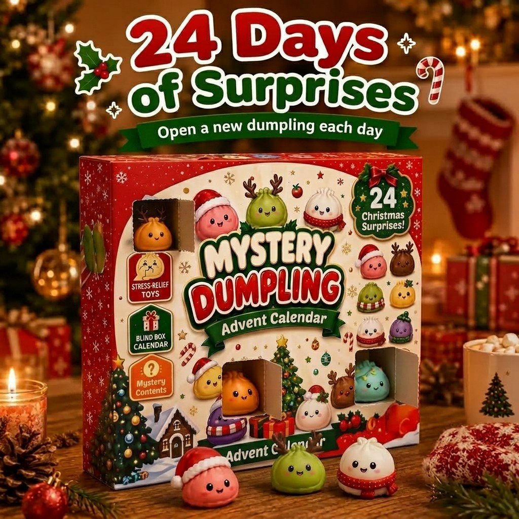 🔥 LAST DAY 50% OFF 🔥🎄Christmas Dumpling Squishy Advent Calendar🎁 24 Cute Surprise Fidget Toys