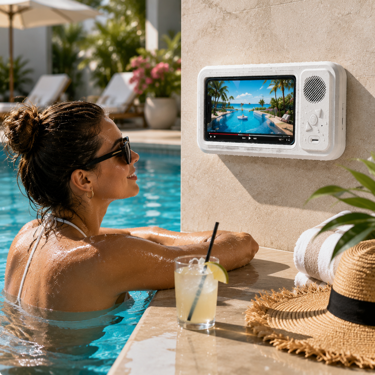 Waterproof Shower Bluetooth Speaker Screen