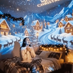 Holiday projector scene