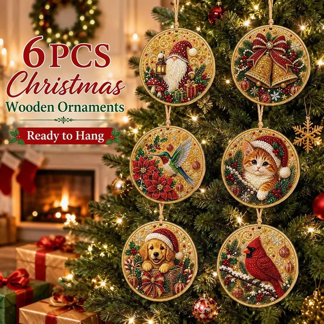 🎄LAST DAY 50% OFF 🦌 6-Pack Christmas Diamond Painting Ornament Kit | Make Beautiful Hand‐Made Decorations🎁