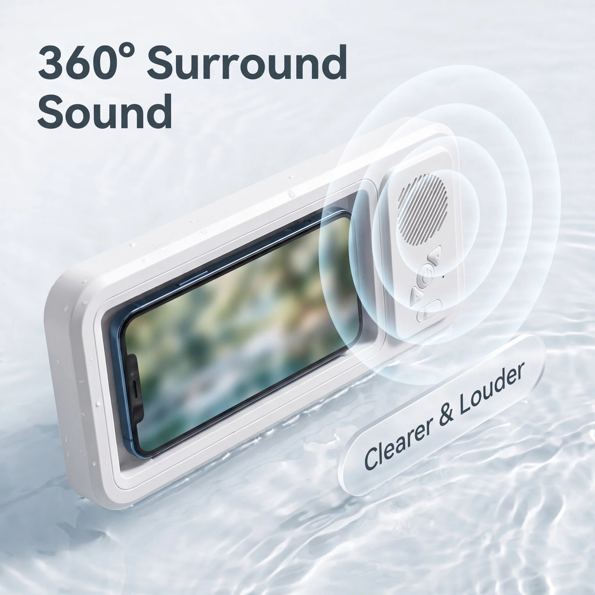Waterproof Shower Bluetooth Speaker Screen