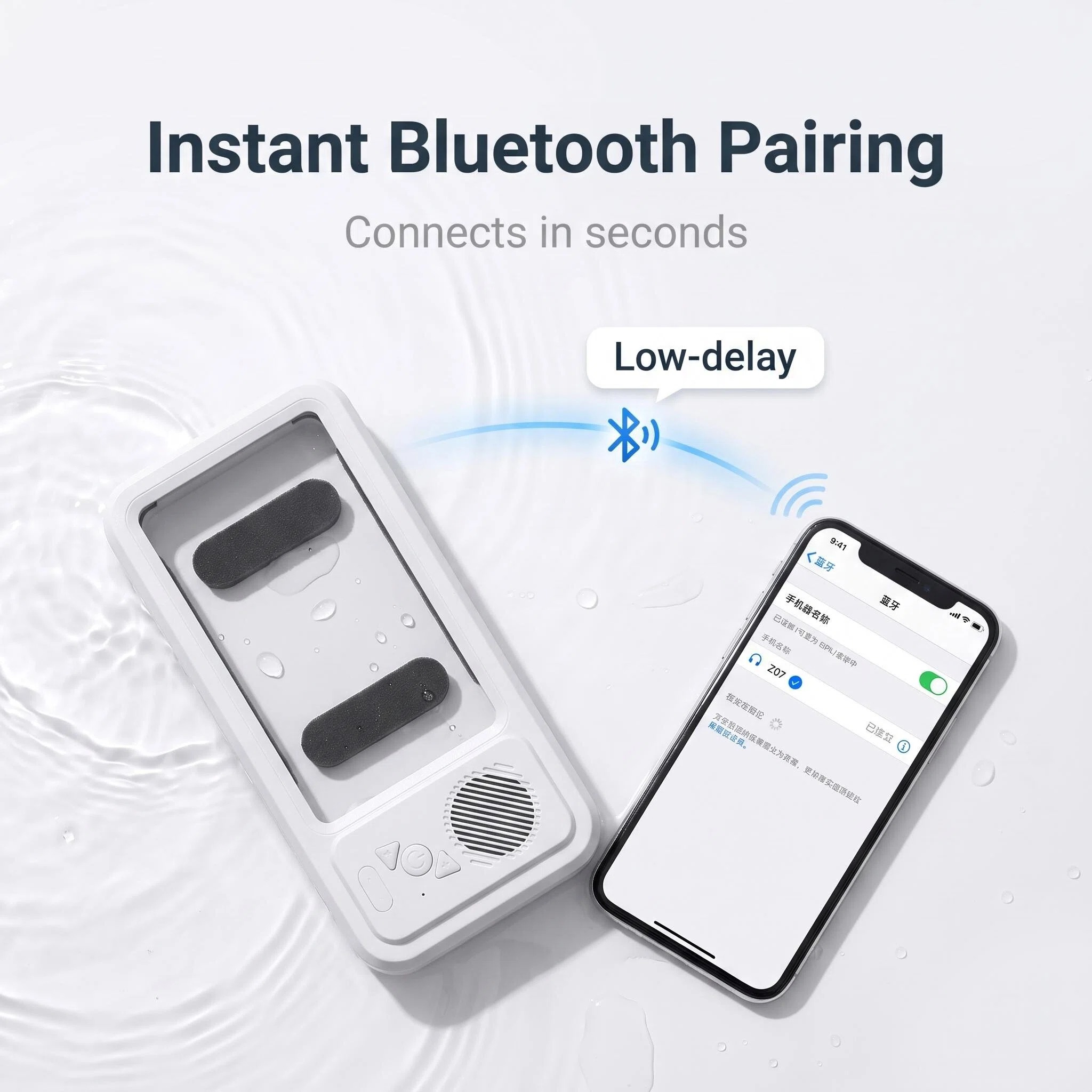 Waterproof Shower Bluetooth Speaker Screen