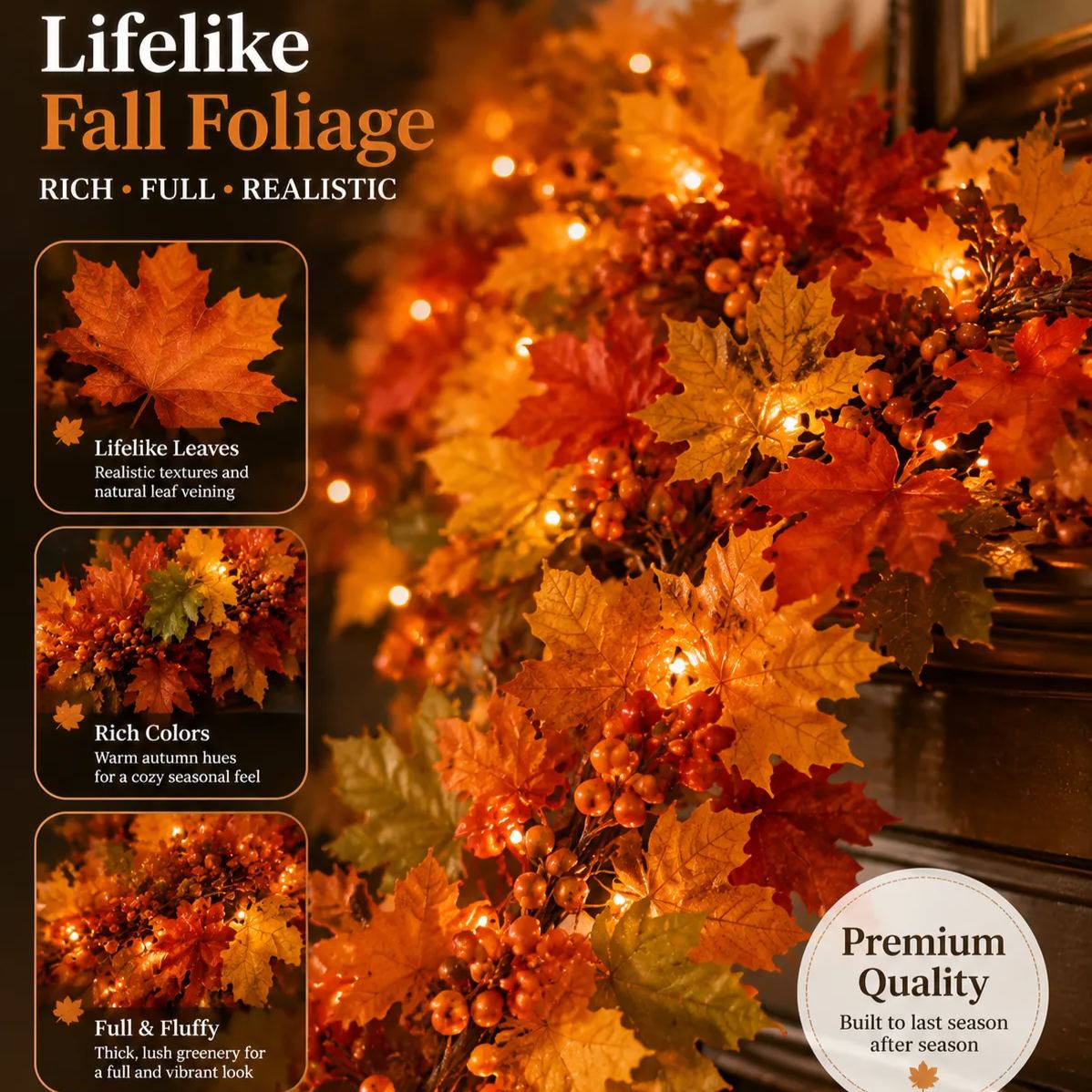 Luxury Fall Leaf Garland – Bring Warm Autumn Charm Into Your Home 🍂