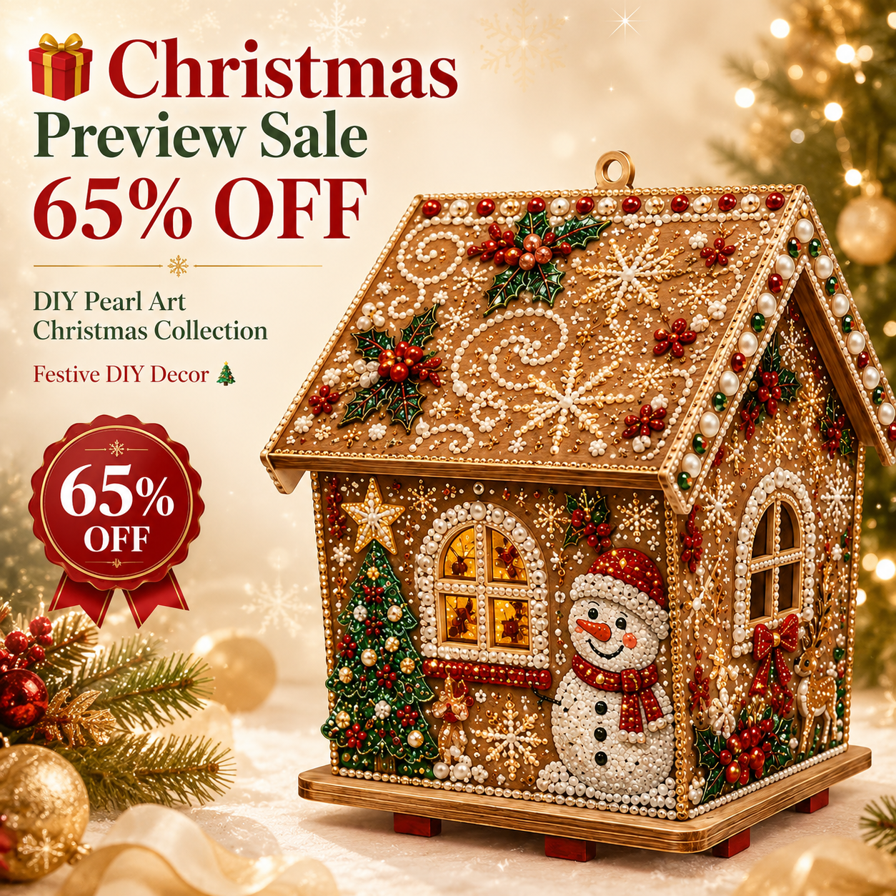 🎁 Christmas Preview Sale 65% OFF – DIY Pearl Art Christmas Collection | Festive DIY Decor 🎄