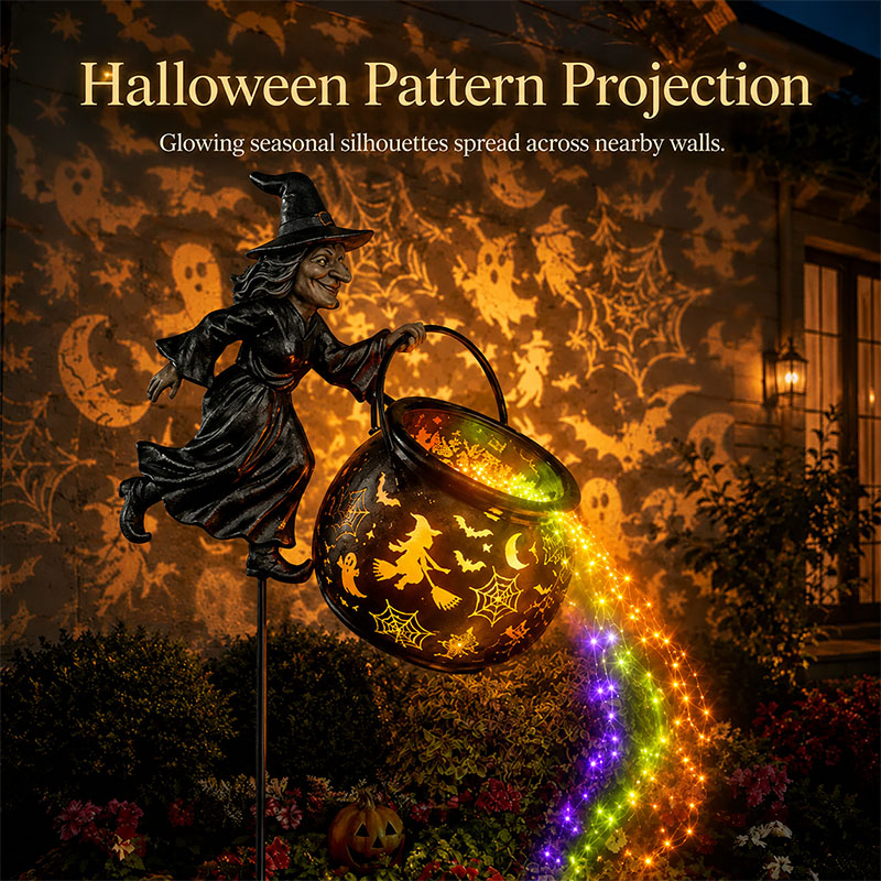 🎉 Save 60% Today🧙‍♀️Halloween Witch Cauldron Solar-powered Garden Light