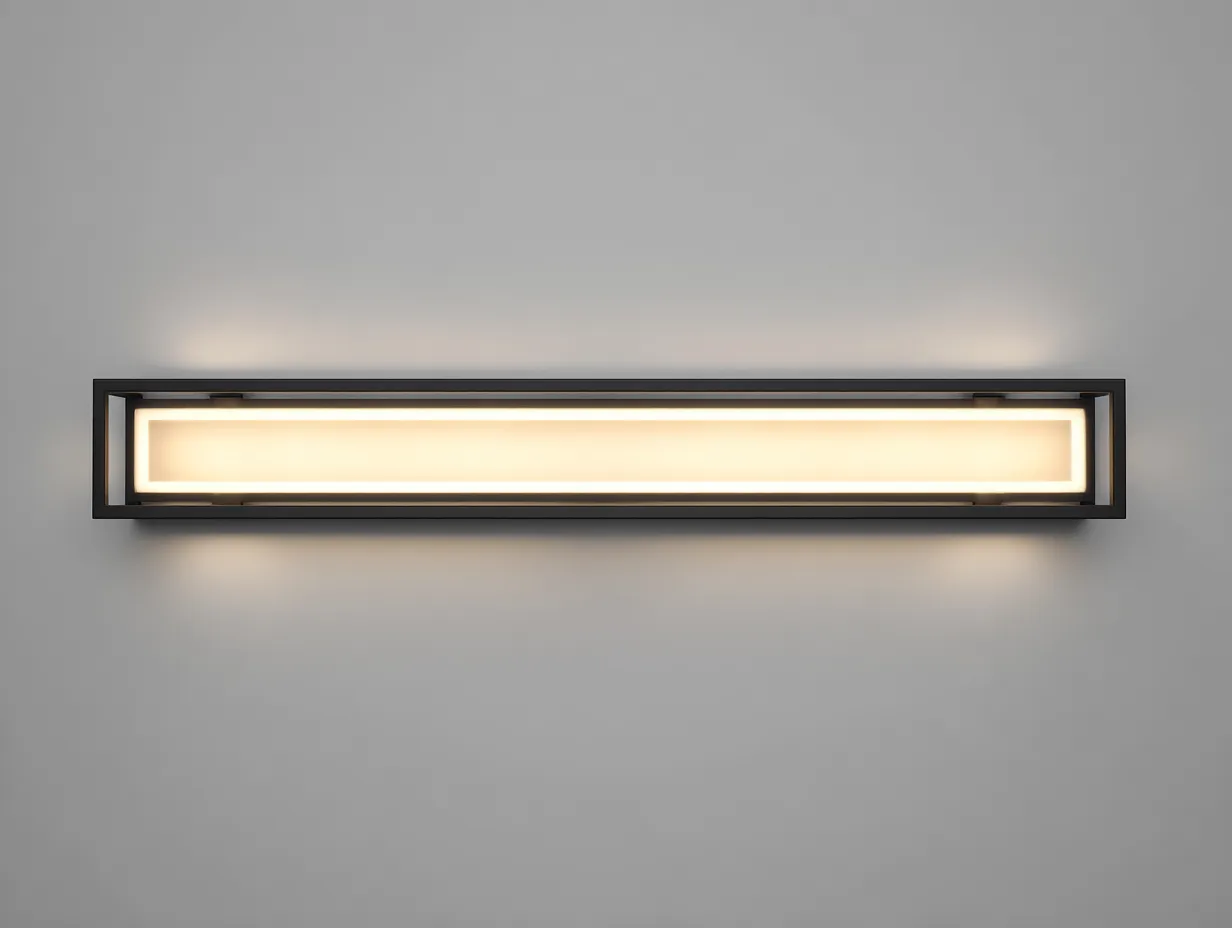 Aplique De Pared LED marco abierto 110x13x9 cm - negro - luz cálida exterior