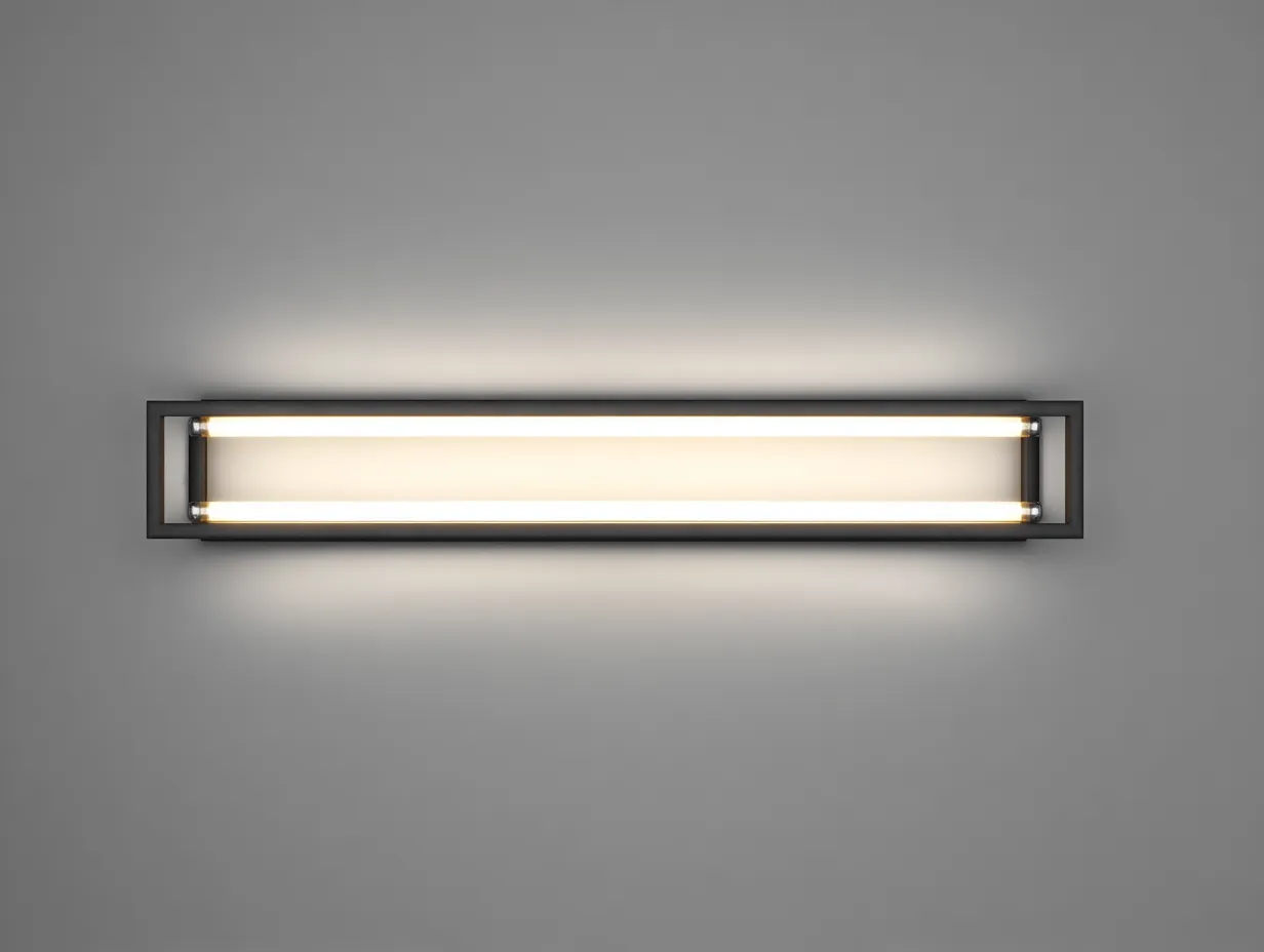 Aplique De Pared LED rectangular 96x12x10 cm - negro - luz cálida exterior