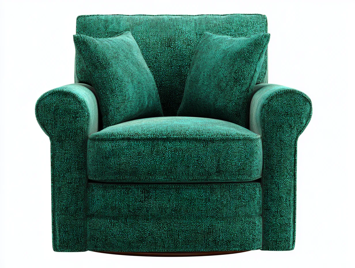 Sillón giratorio tapizado 110x98x86 cm - verde esmeralda - para salón moderno
