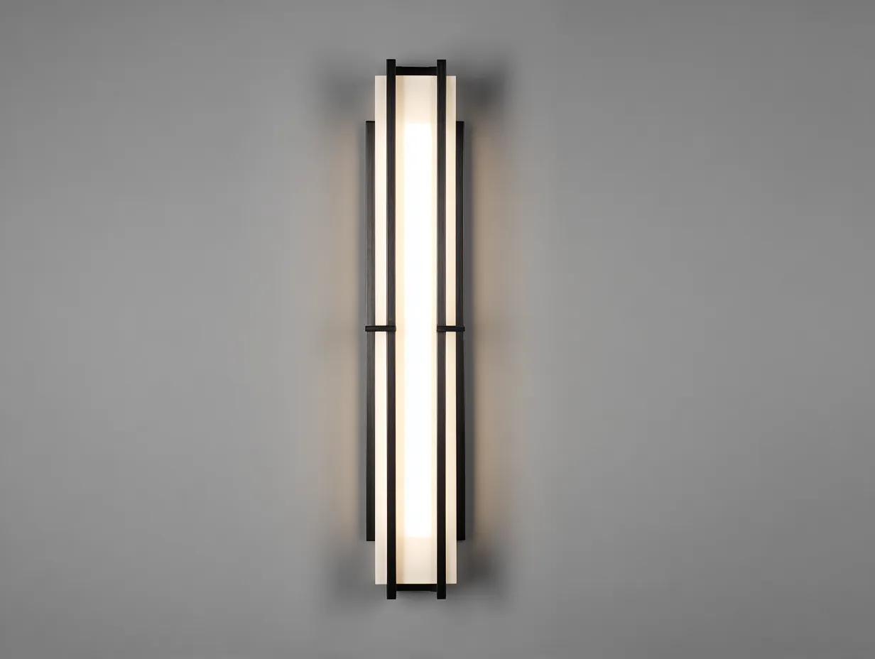 Aplique De Pared LED vertical 18x10x72 cm - negro y blanco - diseño tubular exterior