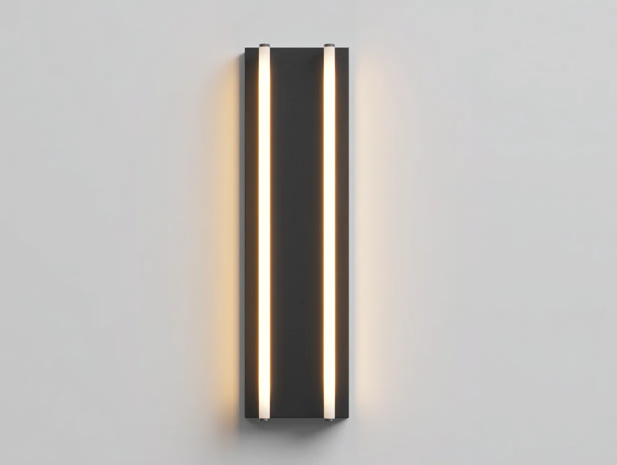 Aplique De Pared LED aluminio 18x6x60 cm - negro - luz cálida exterior