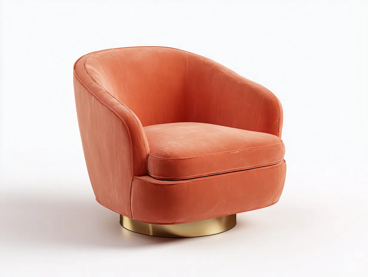 Sillón giratorio tapizado 96x92x86 cm - beige - brazos rectos para salón