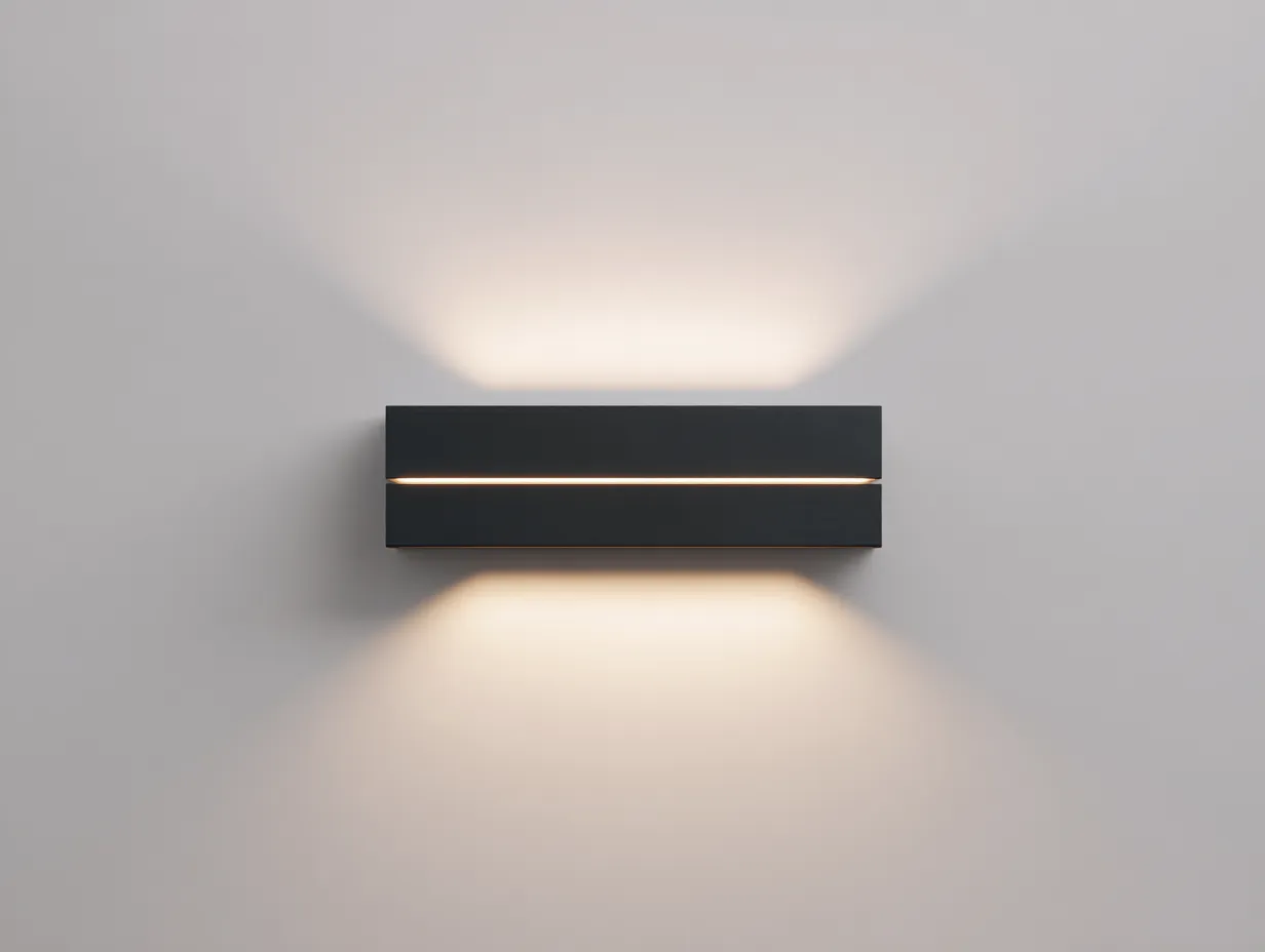 Aplique De Pared LED rectangular 50x8x10 cm - negro - luz superior e inferior exterior