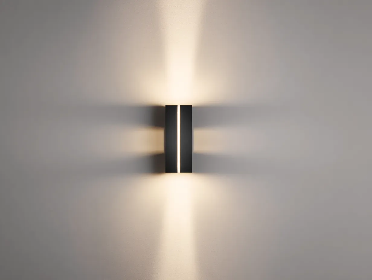 Aplique De Pared LED compacto 12x8x22 cm - negro - haz decorativo exterior