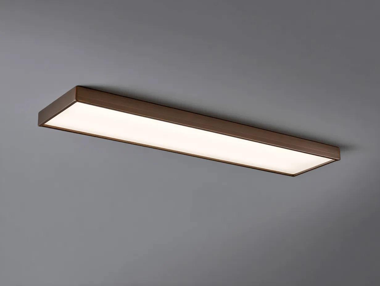 Aplique De Pared LED rectangular 105x11x9 cm - marrón - luz cálida exterior