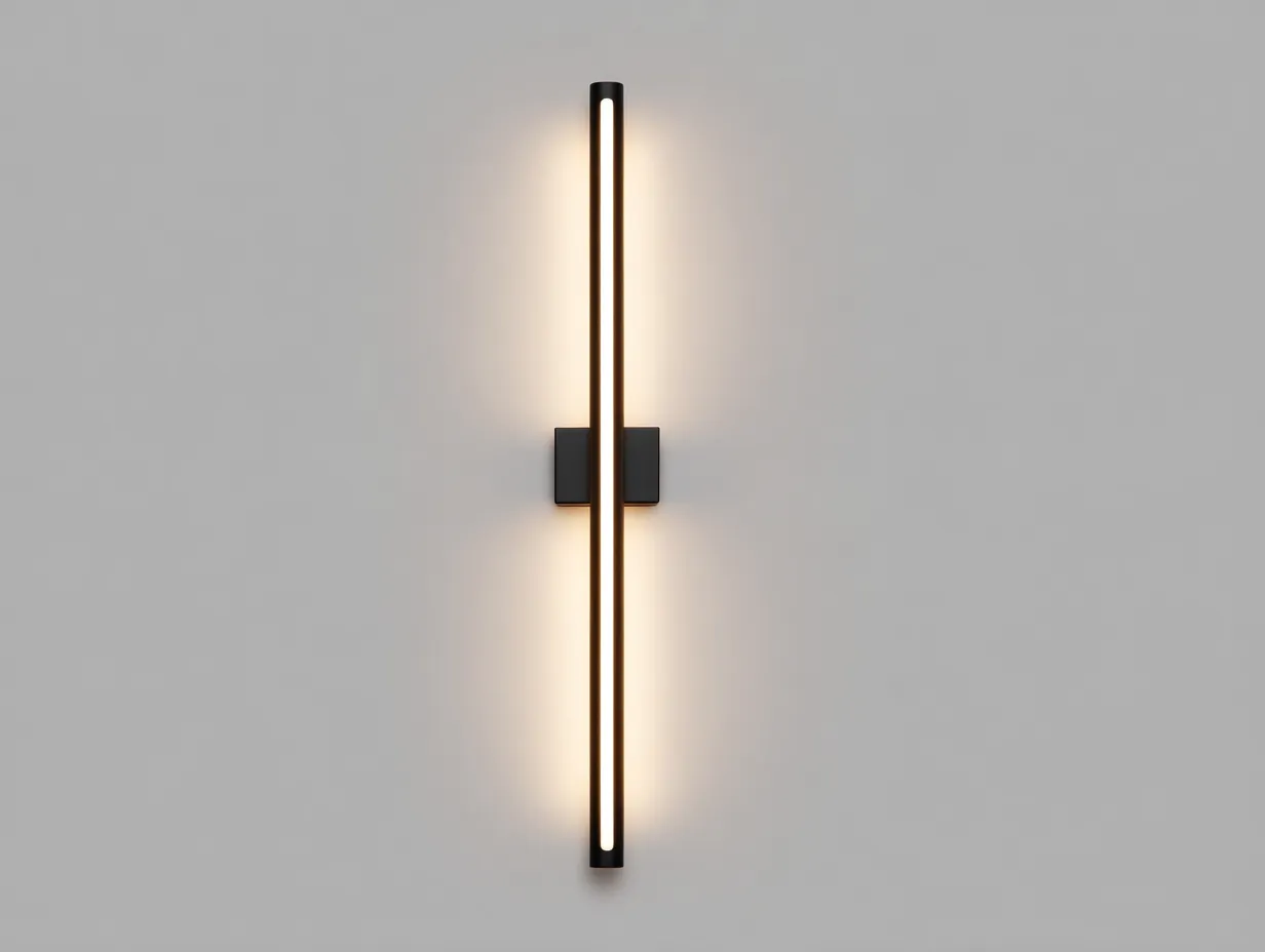 Aplique De Pared LED barra cilíndrica 12x9x85 cm - negro - luz vertical exterior