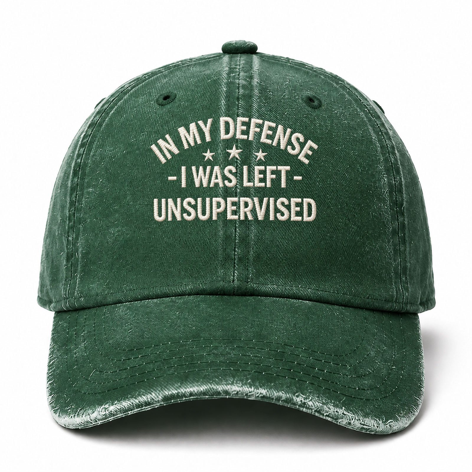 In My Defense I Was Left Unsupervised Funny Embroidered hat