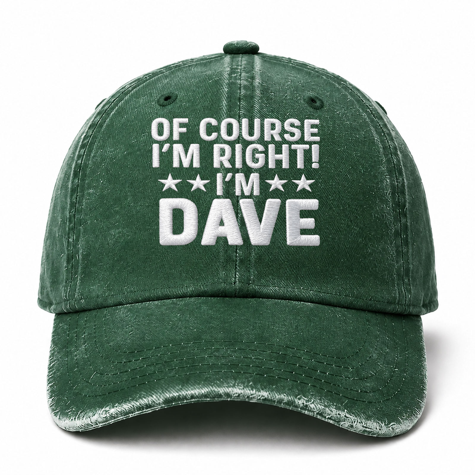 Of Course I'm Right I'm Dave Sarcastic Saying Embroidered hat