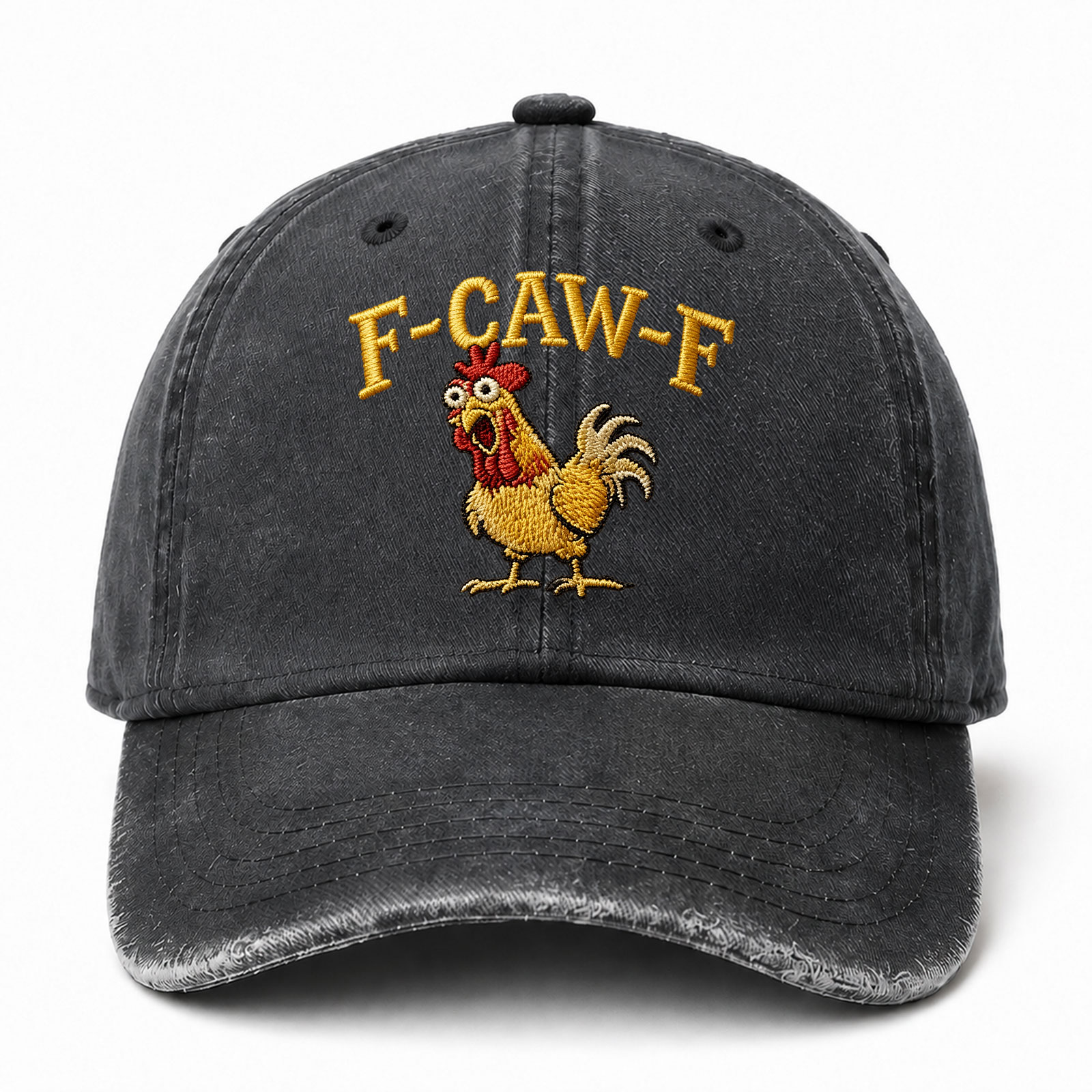F CAW F Rooster Funny Embroidery Sarcastic Saying Embroidered hat
