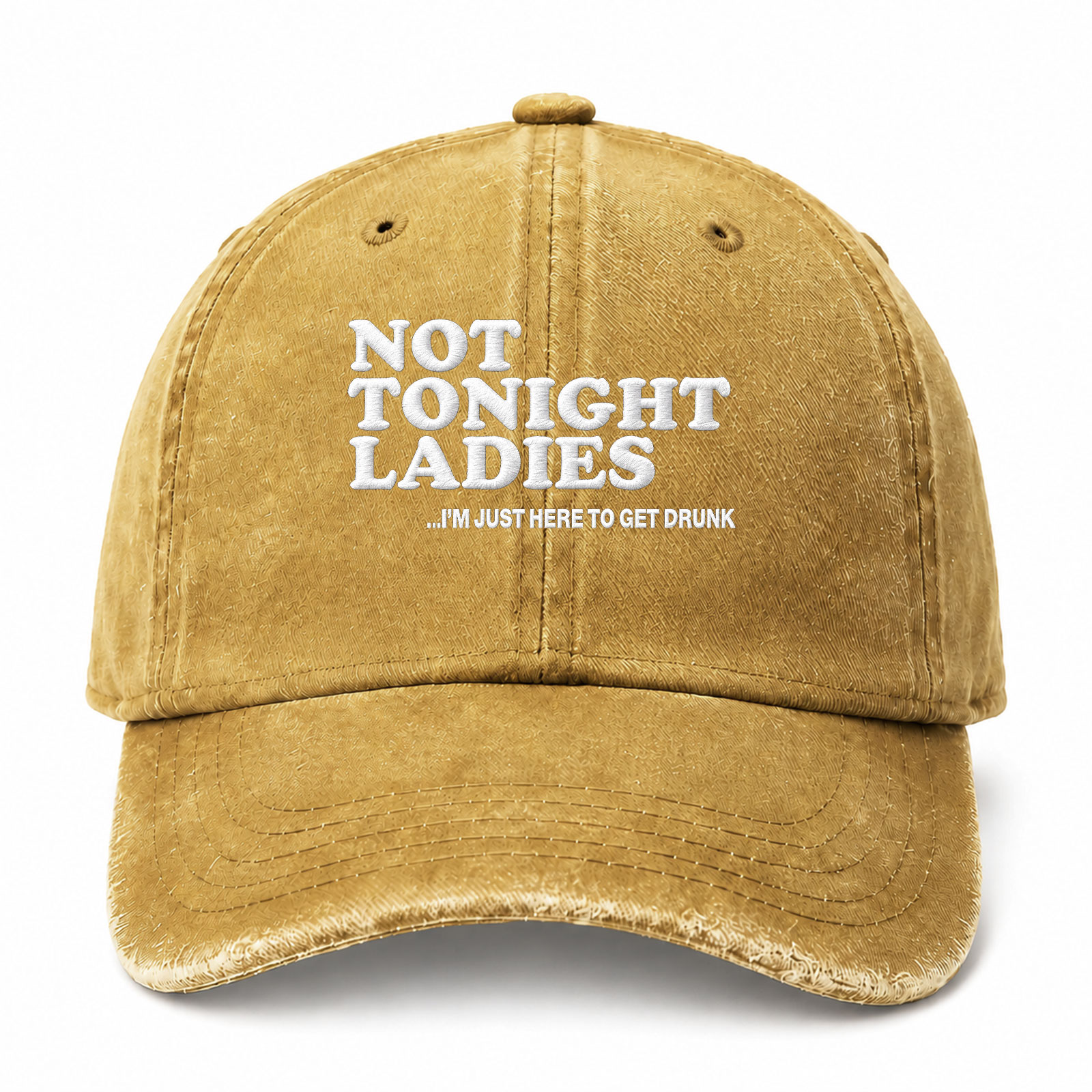Not Tonight Ladies I’m Just Here To Get Drunk Sarcastic Saying Embroidered hat