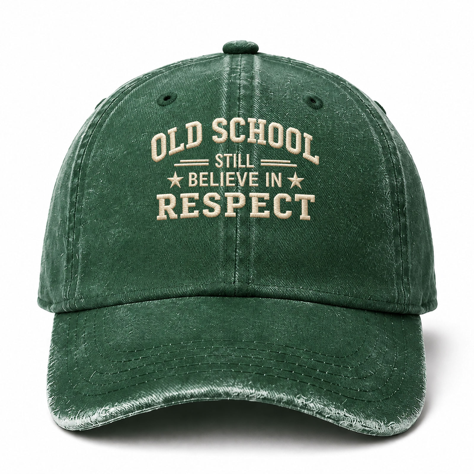 Old School Still Believe In Respect Funny Embroidered hat