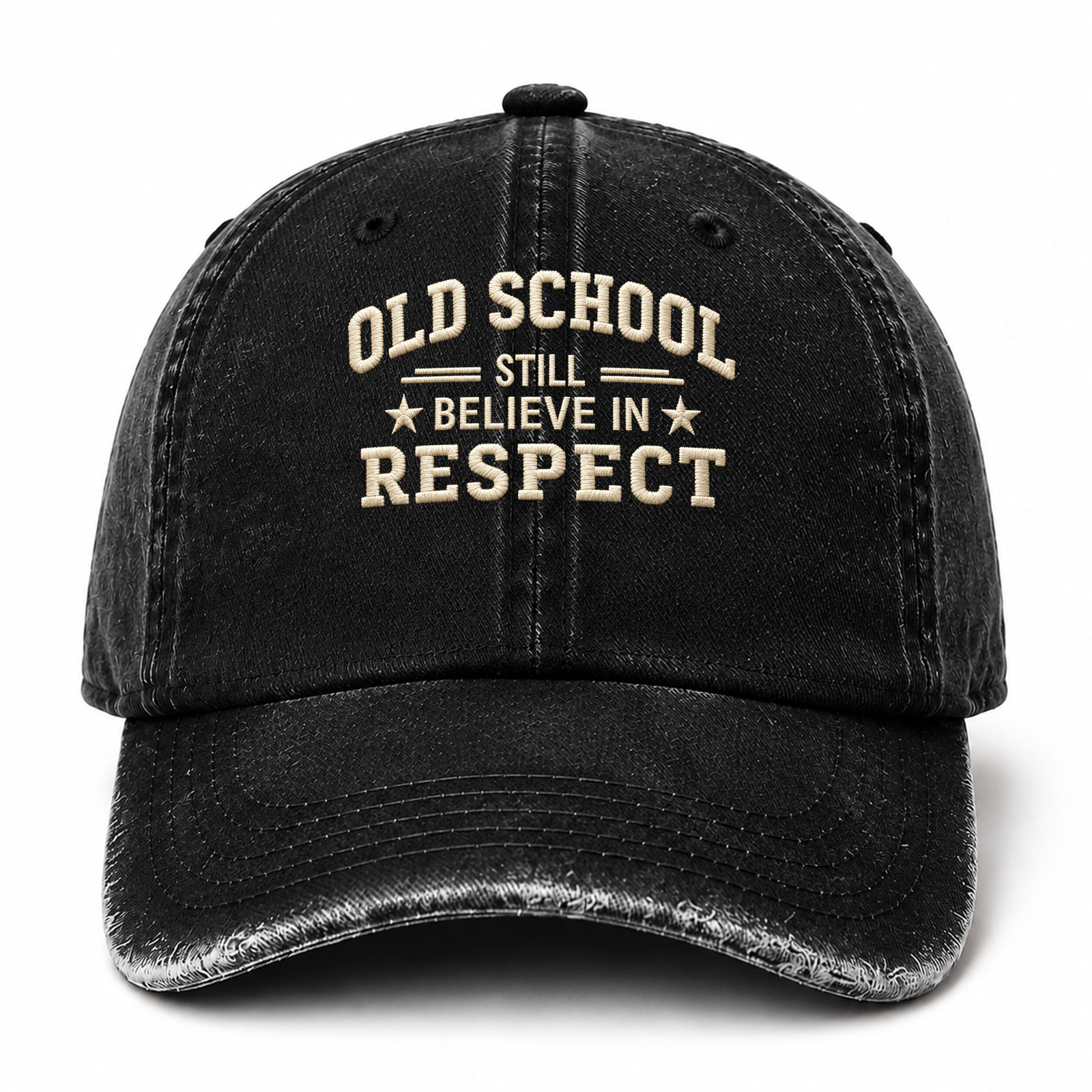 Old School Still Believe In Respect Funny Embroidered hat
