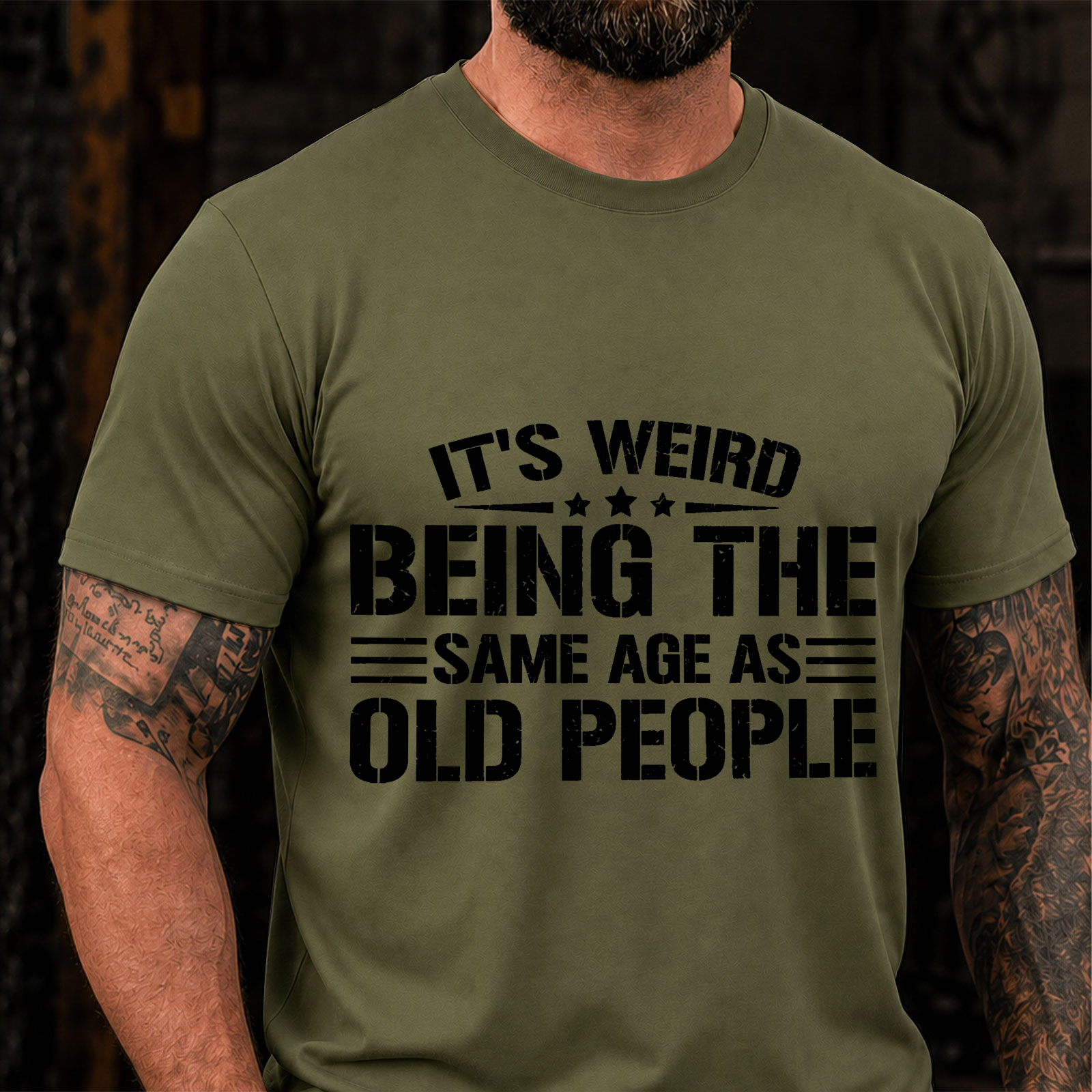 IT'S WEIRD BEING THE SAME AGE AS OLD PEOPLE Sarcastic Saying T-Shirt
