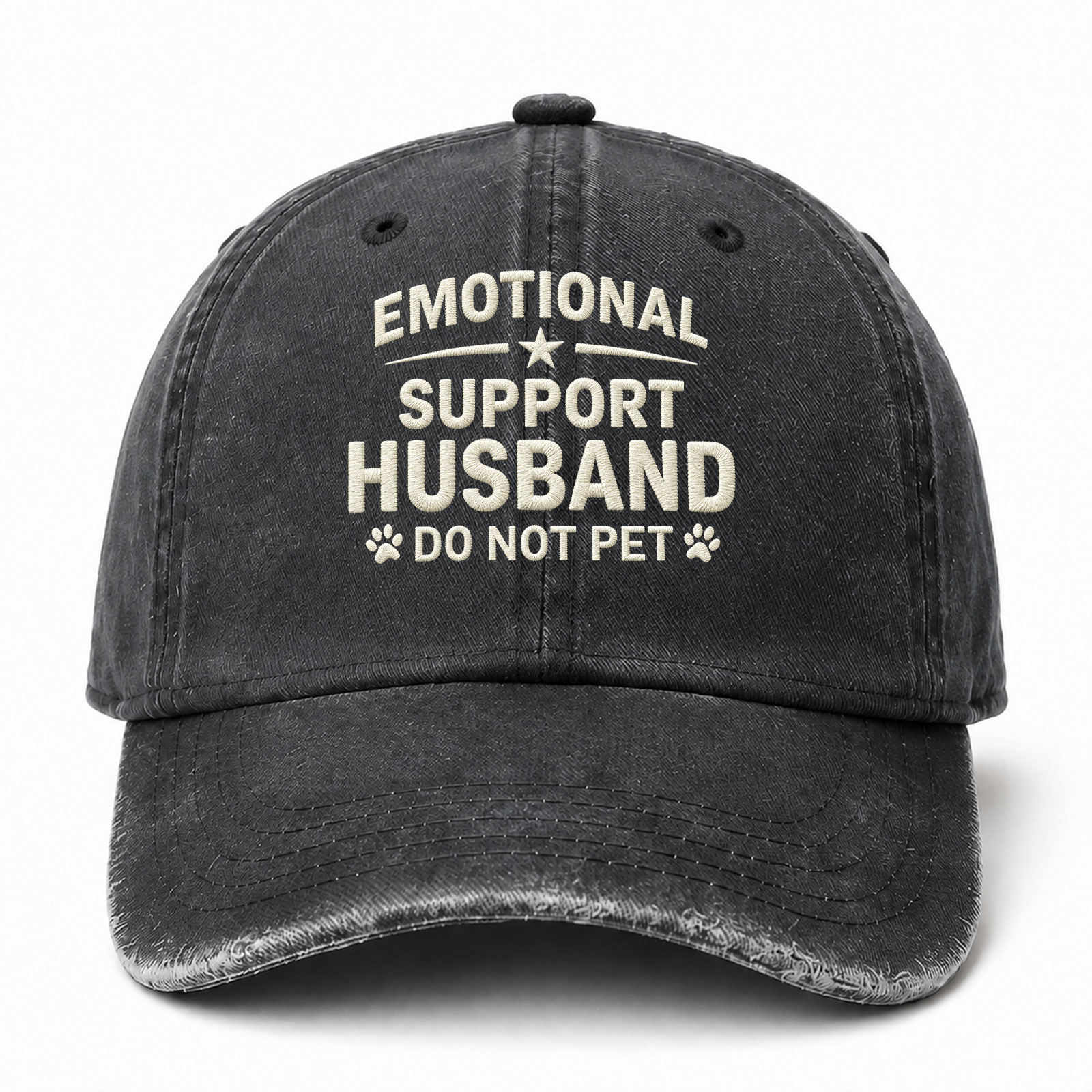 Emotional Support Husband Do Not Pet Sarcastic Saying Embroidered hat