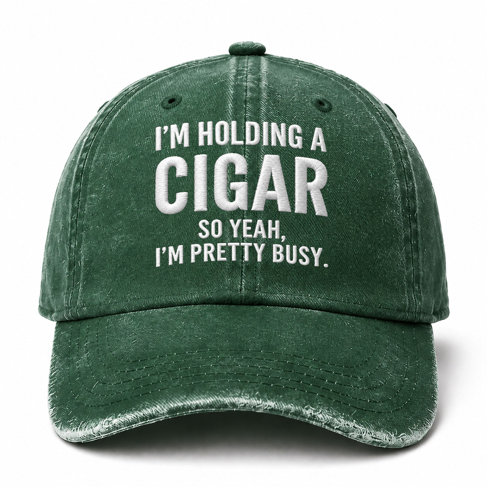 I’m Holding A Beer So Yeah I’m Pretty Busy Sarcastic Saying Embroidered hat