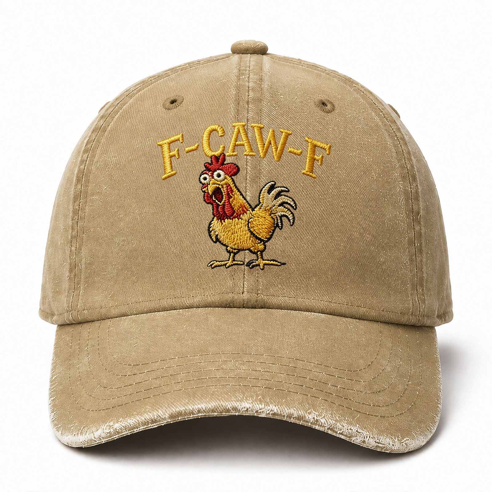F CAW F Rooster Funny Embroidery Sarcastic Saying Embroidered hat