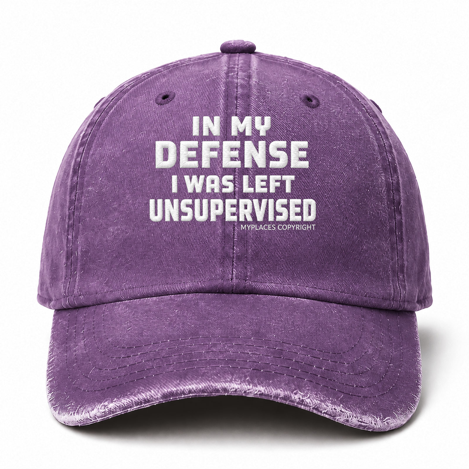 In My Defense I Was Left Unsupervised Funny Embroidered hat