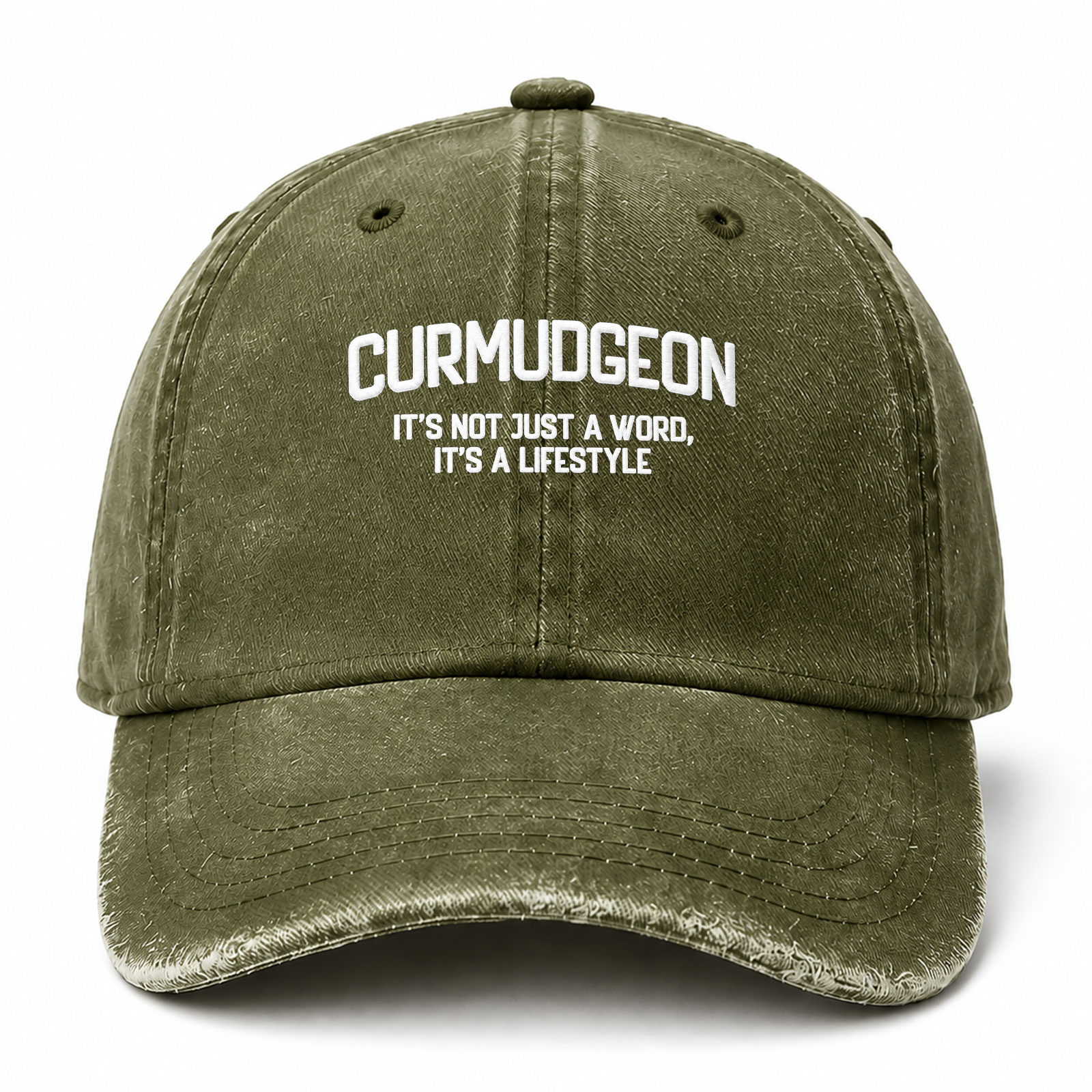 Curmudgeon It's Not Just A Word It's A Lifestyle Sarcastic Saying Embroidered hat