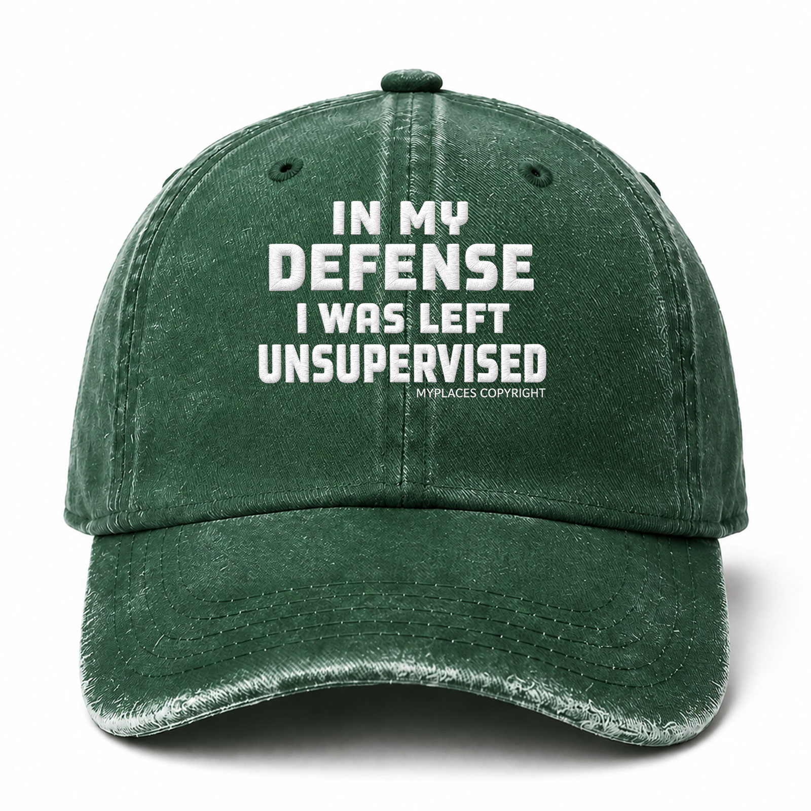 In My Defense I Was Left Unsupervised Funny Embroidered hat
