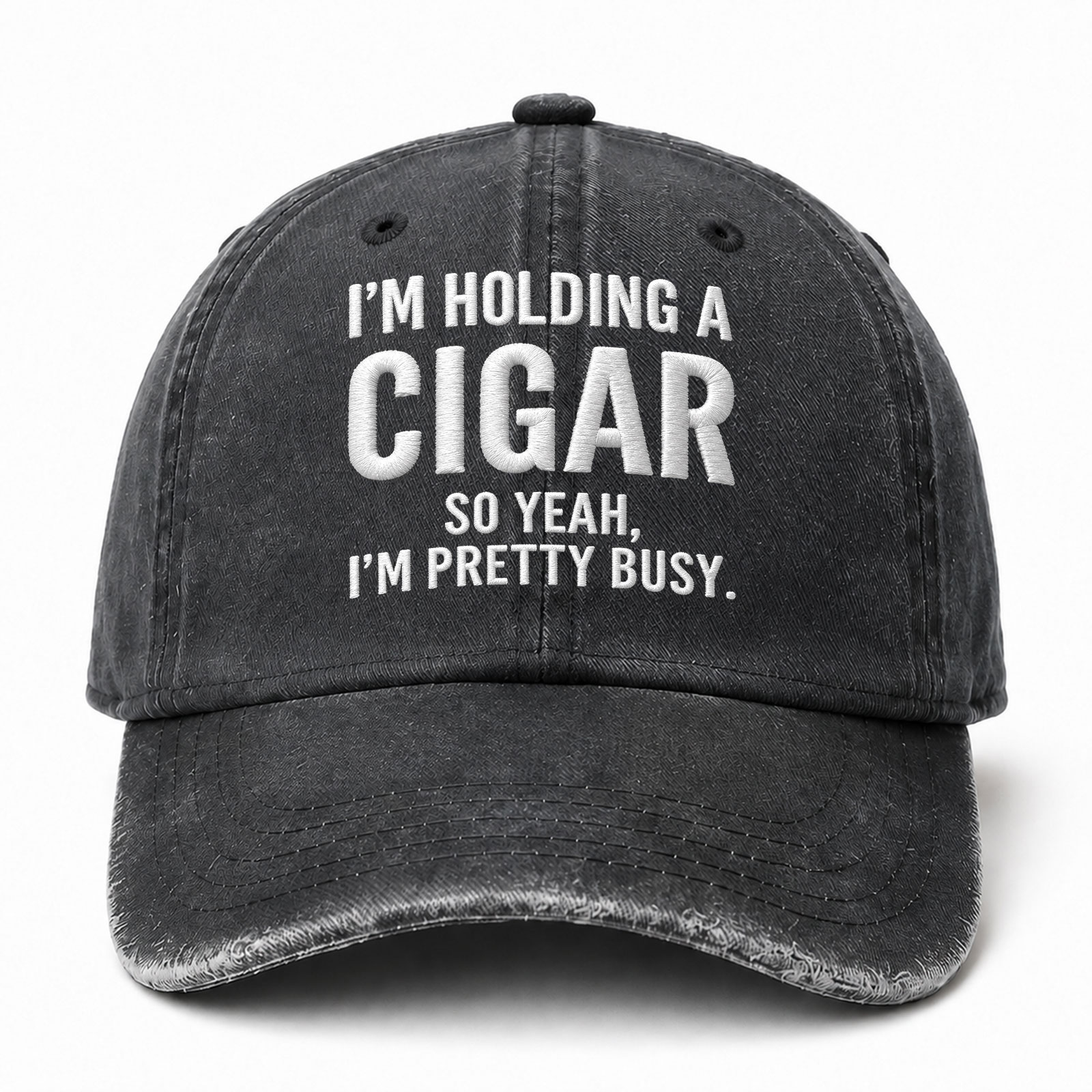 I’m Holding A Beer So Yeah I’m Pretty Busy Sarcastic Saying Embroidered hat