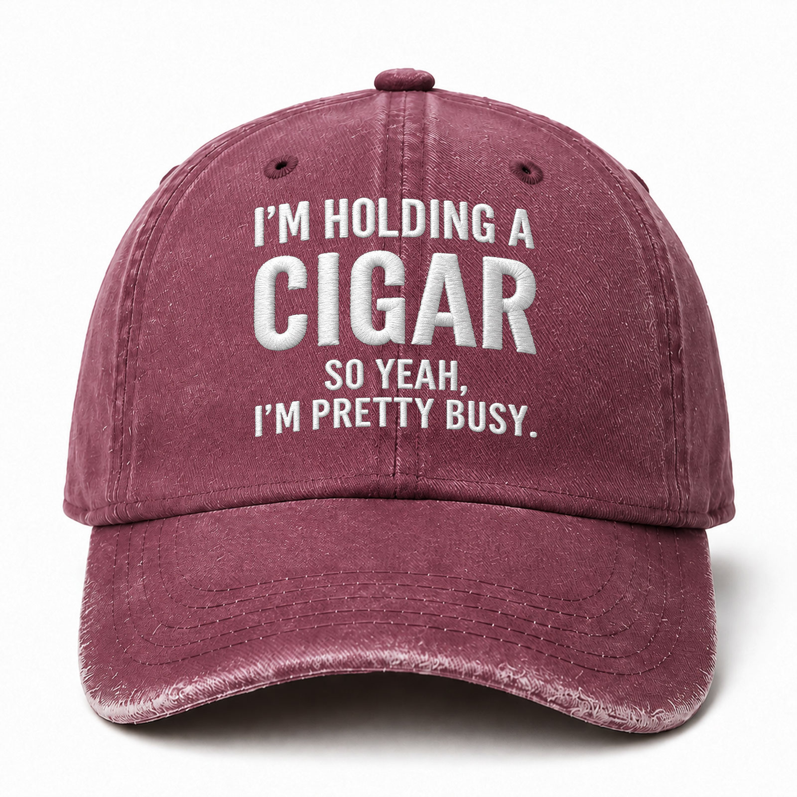 I’m Holding A Beer So Yeah I’m Pretty Busy Sarcastic Saying Embroidered hat