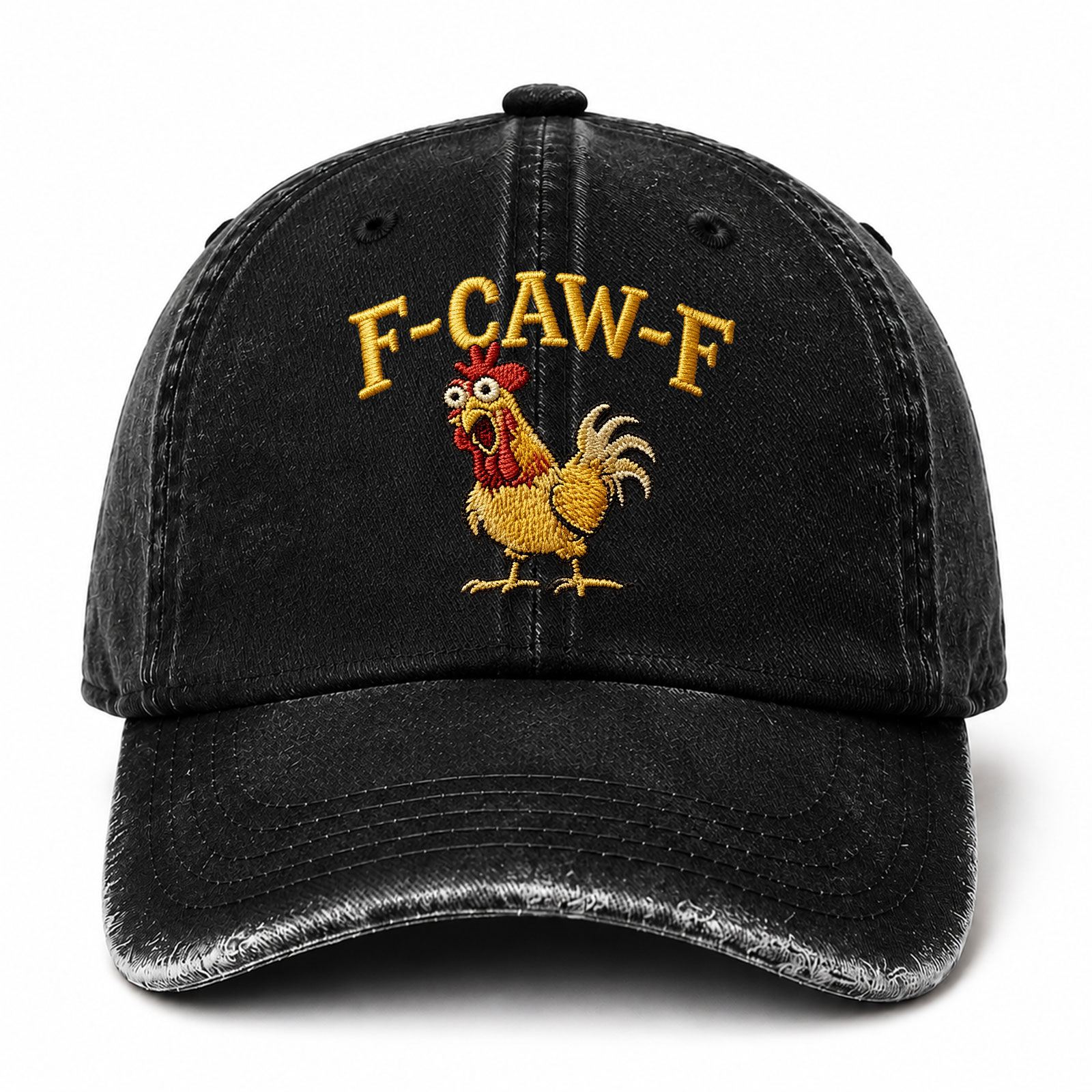 F CAW F Rooster Funny Embroidery Sarcastic Saying Embroidered hat