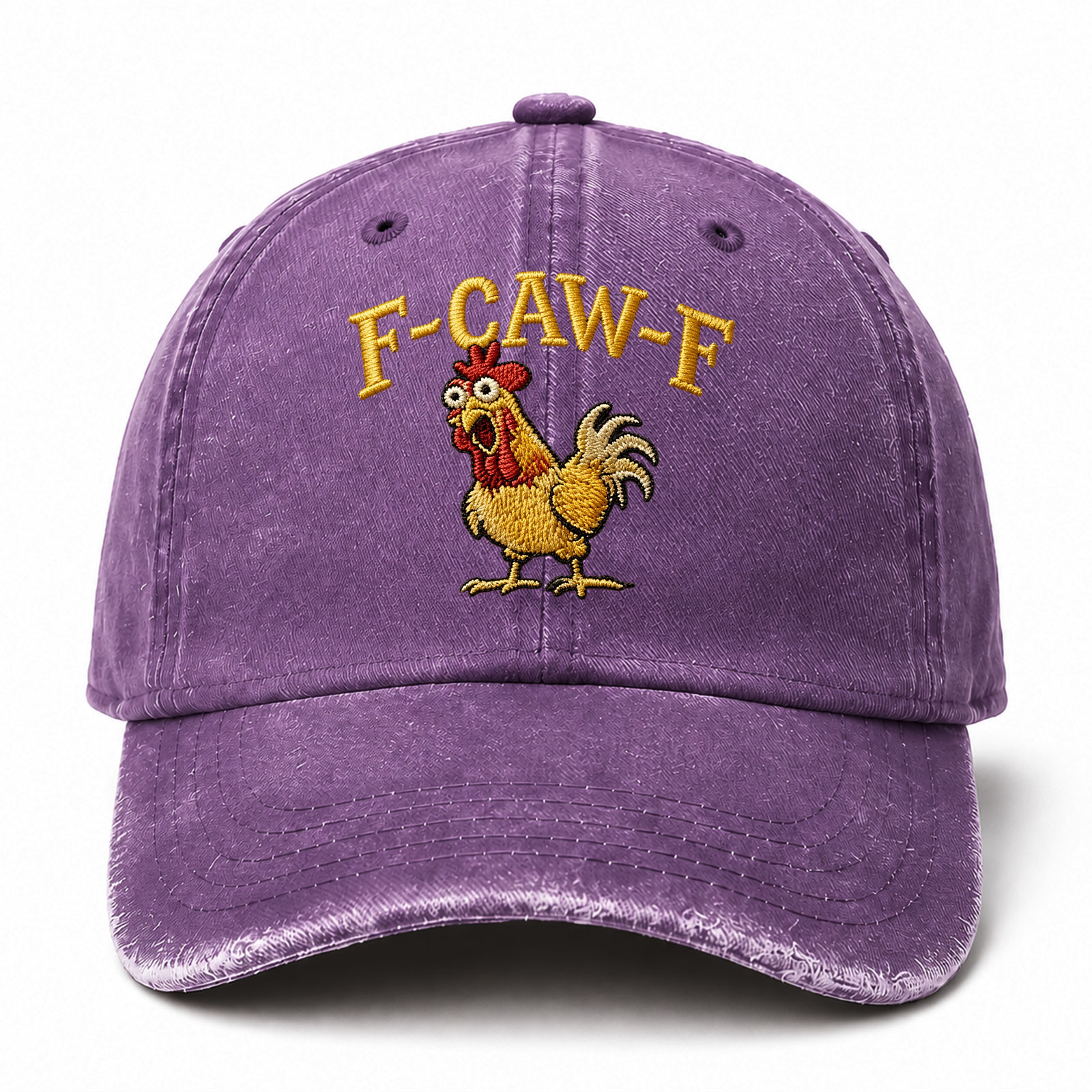 F CAW F Rooster Funny Embroidery Sarcastic Saying Embroidered hat
