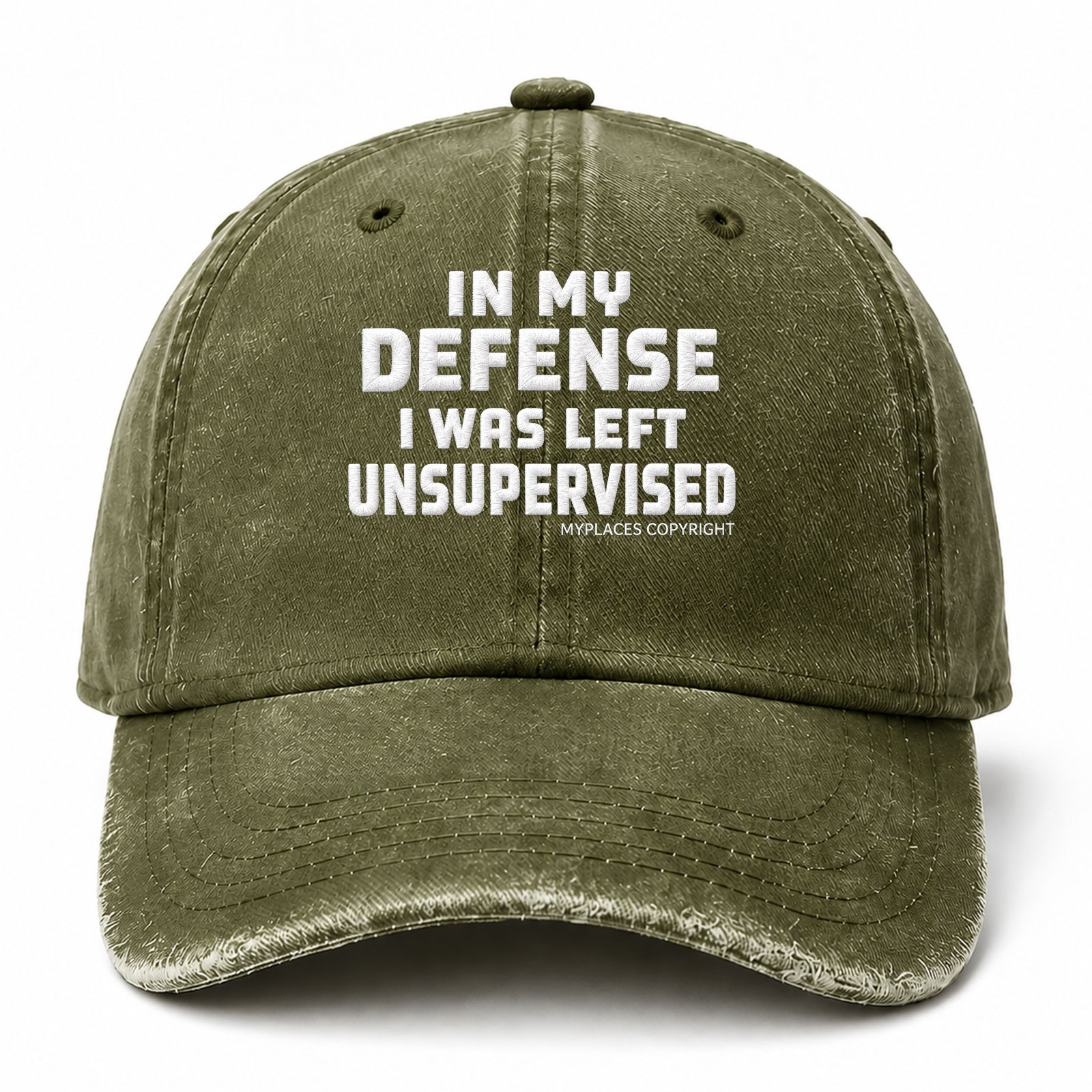 In My Defense I Was Left Unsupervised Funny Embroidered hat