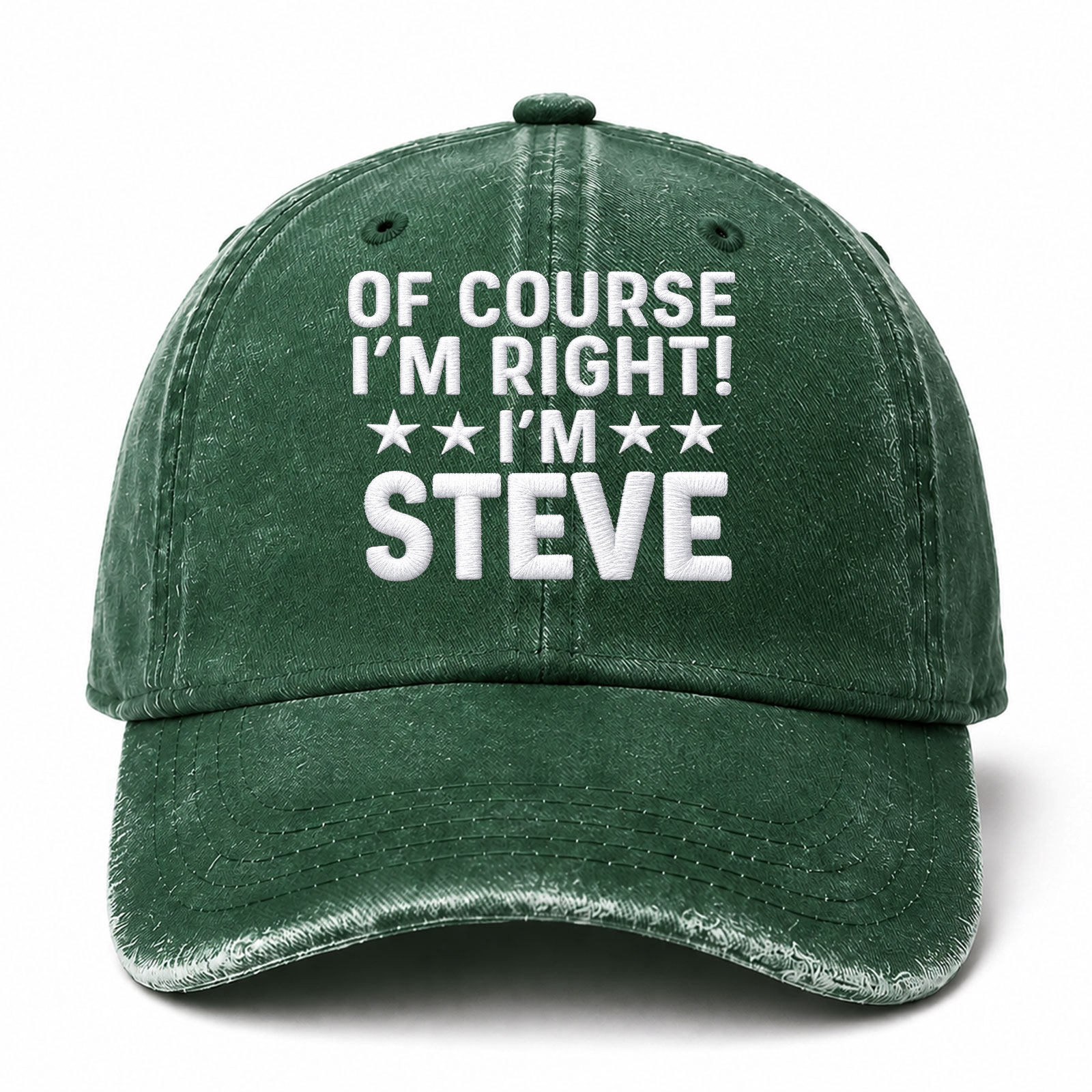 Of Course I’m Right I’m Steve Funny Embroidered hat