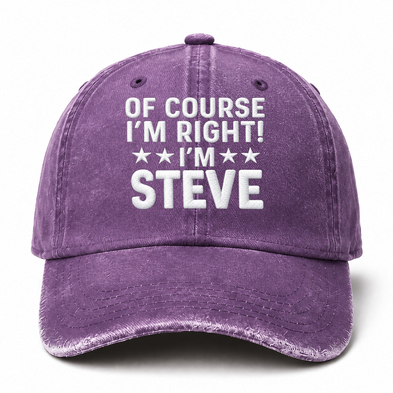 Of Course I’m Right I’m Steve Funny Embroidered hat