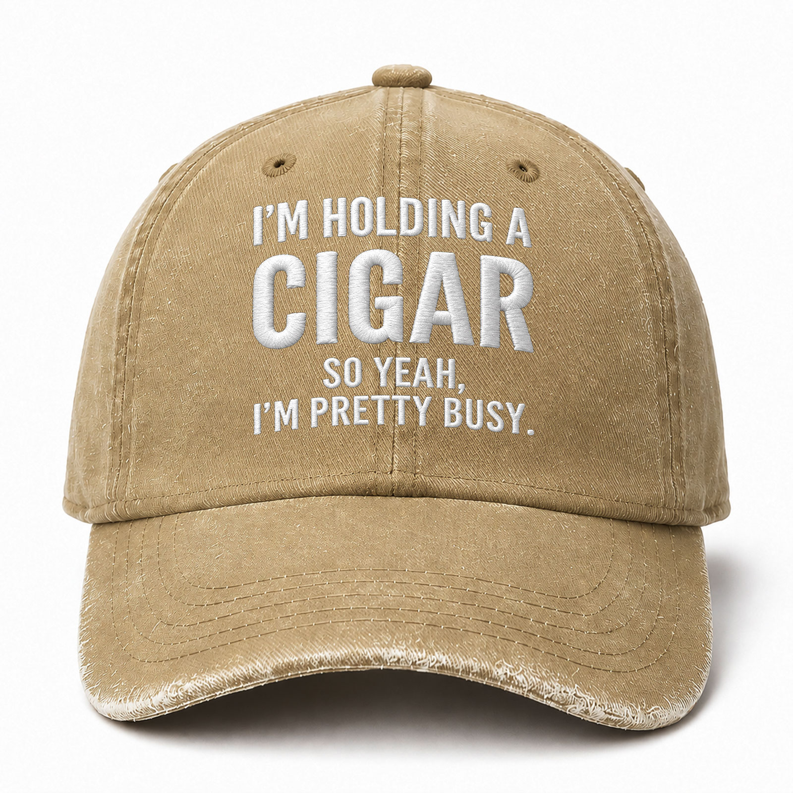 I’m Holding A Beer So Yeah I’m Pretty Busy Sarcastic Saying Embroidered hat