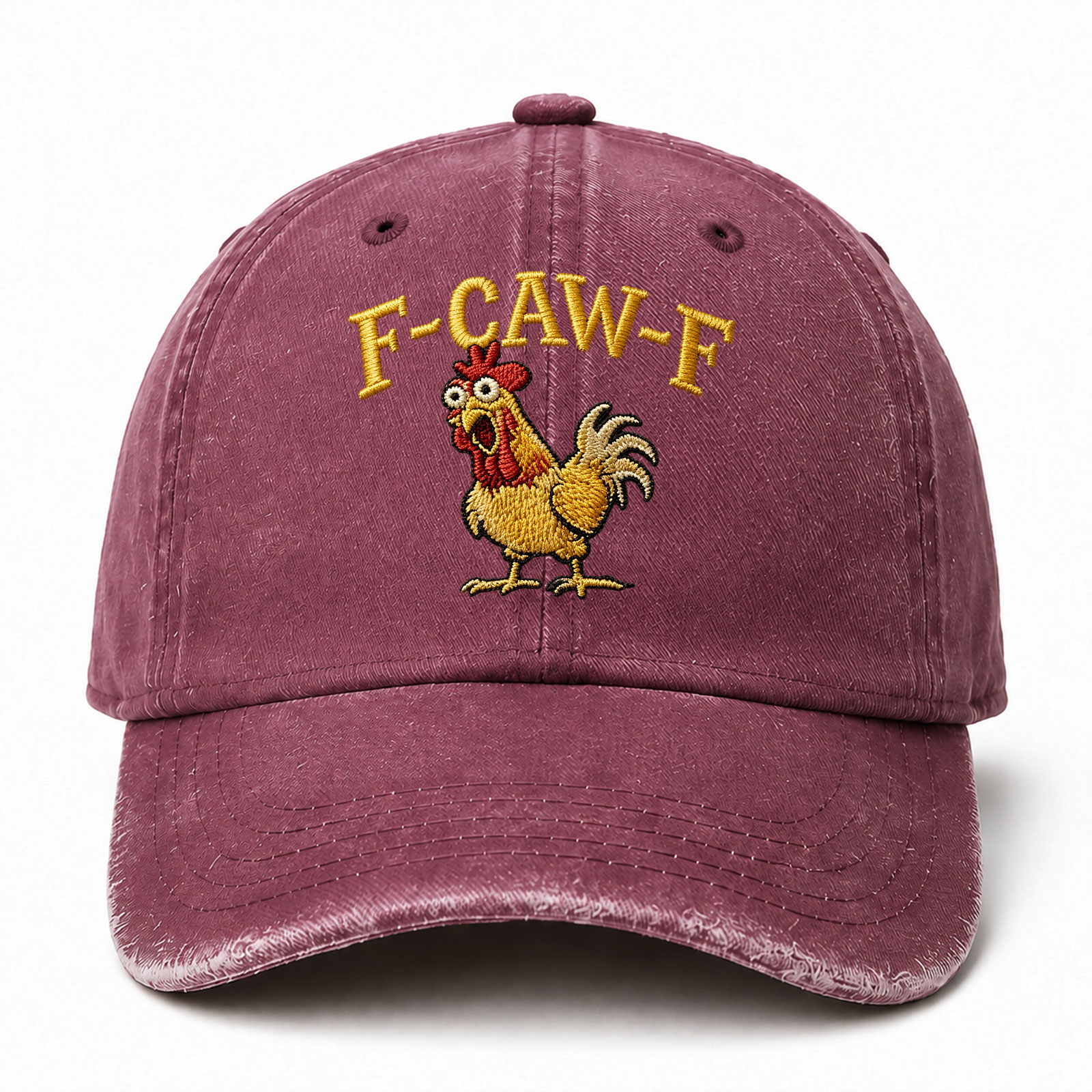 F CAW F Rooster Funny Embroidery Sarcastic Saying Embroidered hat