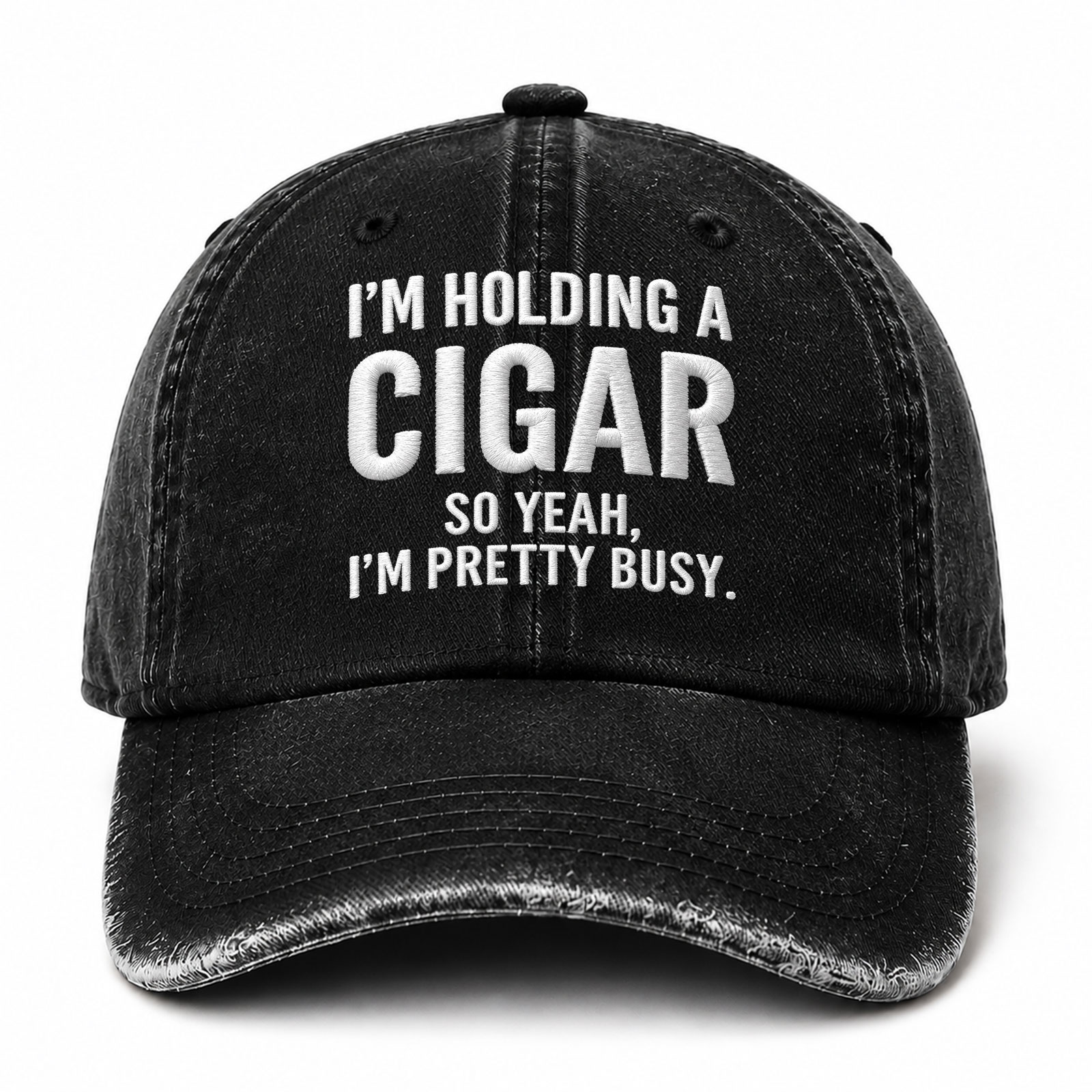 I’m Holding A Beer So Yeah I’m Pretty Busy Sarcastic Saying Embroidered hat