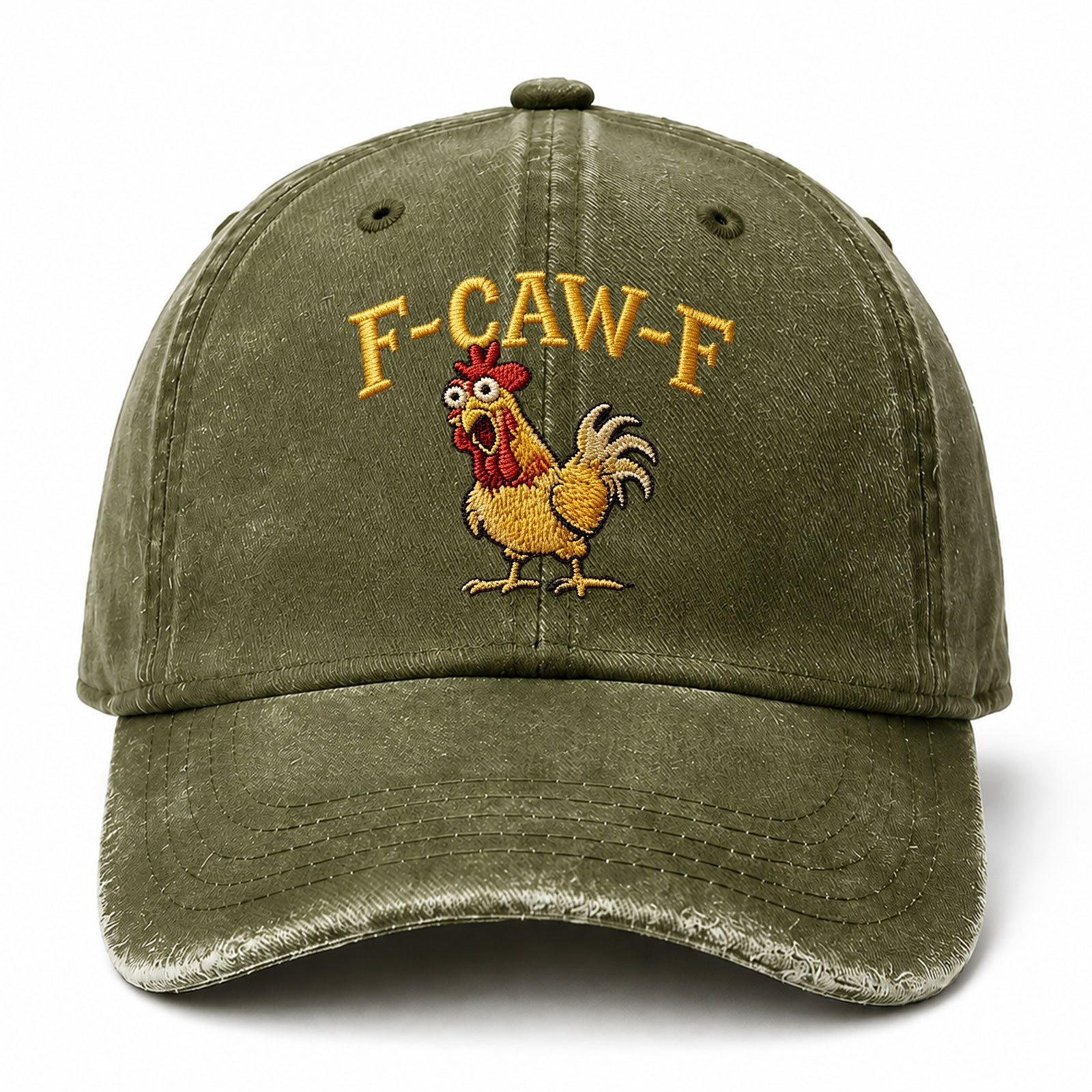 F CAW F Rooster Funny Embroidery Sarcastic Saying Embroidered hat
