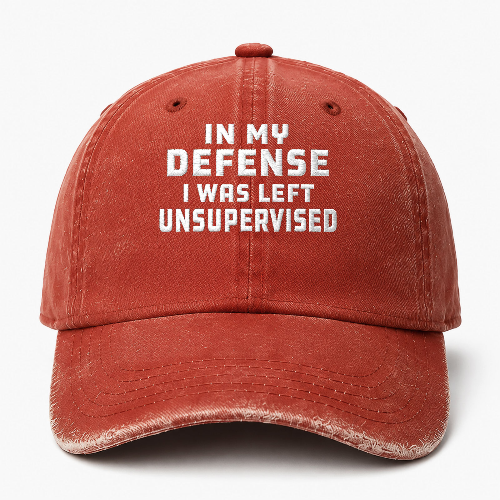 In My Defense I Was Left Unsupervised Sarcastic Saying Embroidered hat