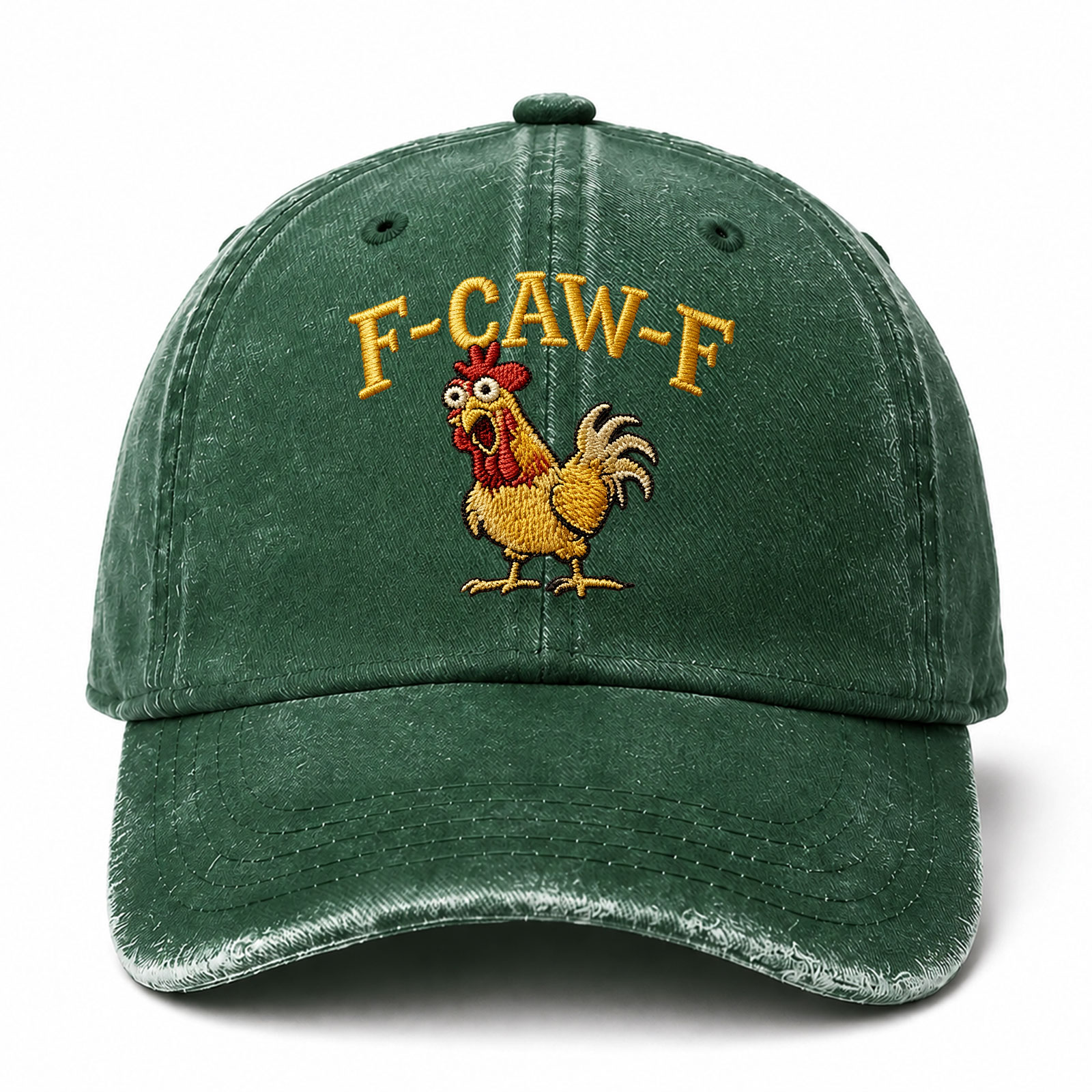 F CAW F Rooster Funny Embroidery Sarcastic Saying Embroidered hat