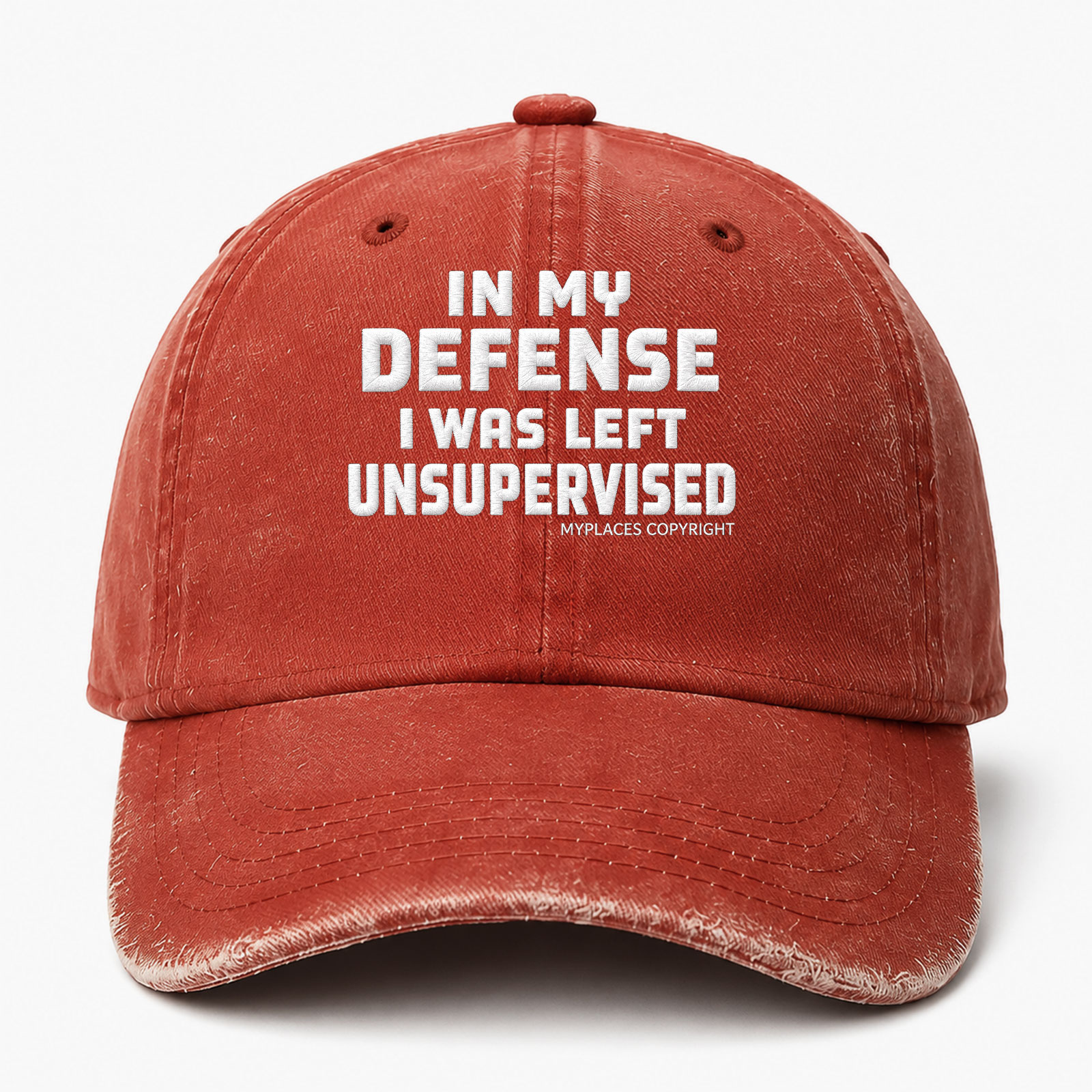 In My Defense I Was Left Unsupervised Funny Embroidered hat