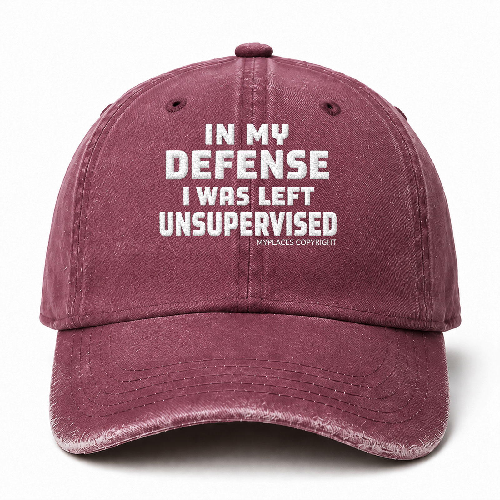 In My Defense I Was Left Unsupervised Funny Embroidered hat