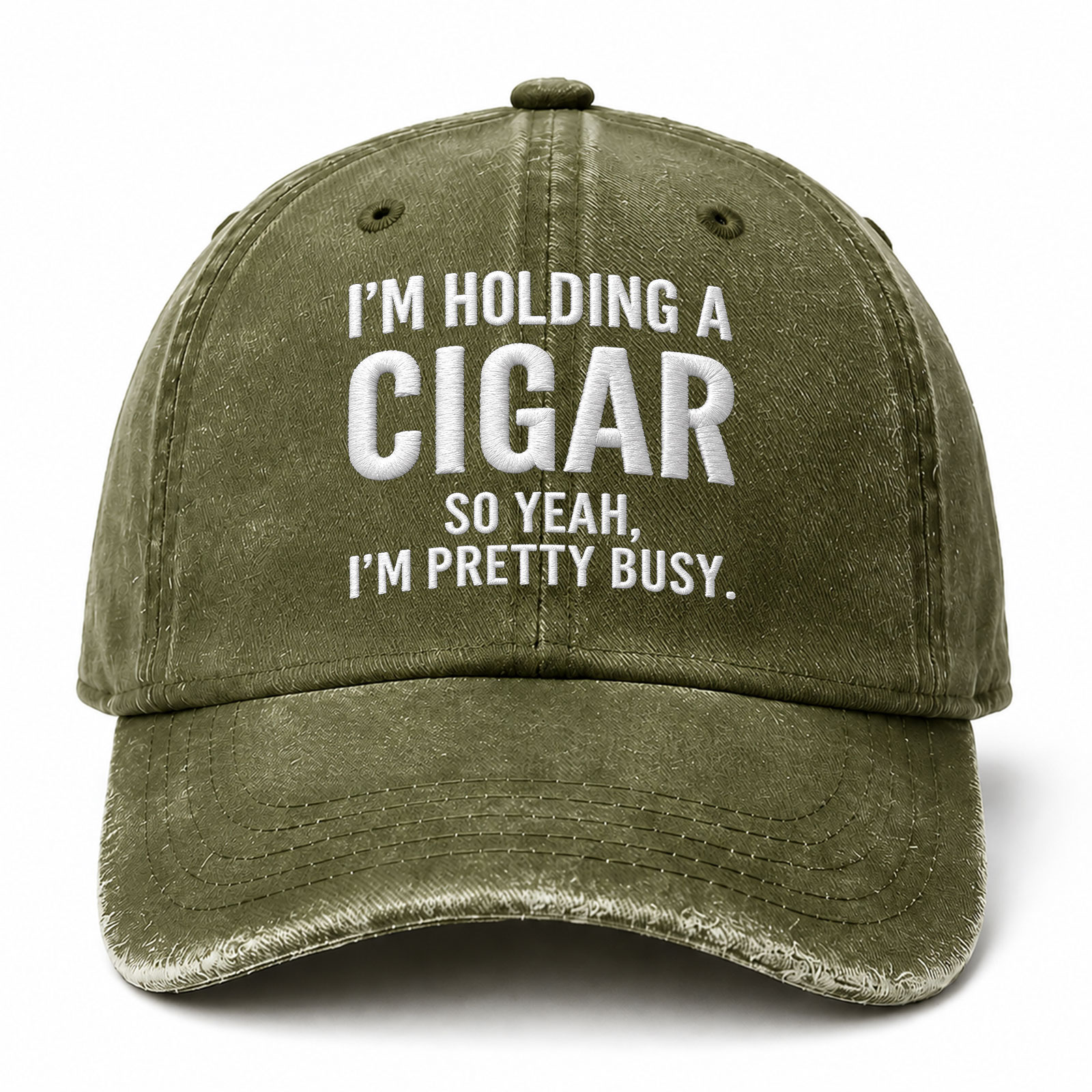 I’m Holding A Beer So Yeah I’m Pretty Busy Sarcastic Saying Embroidered hat
