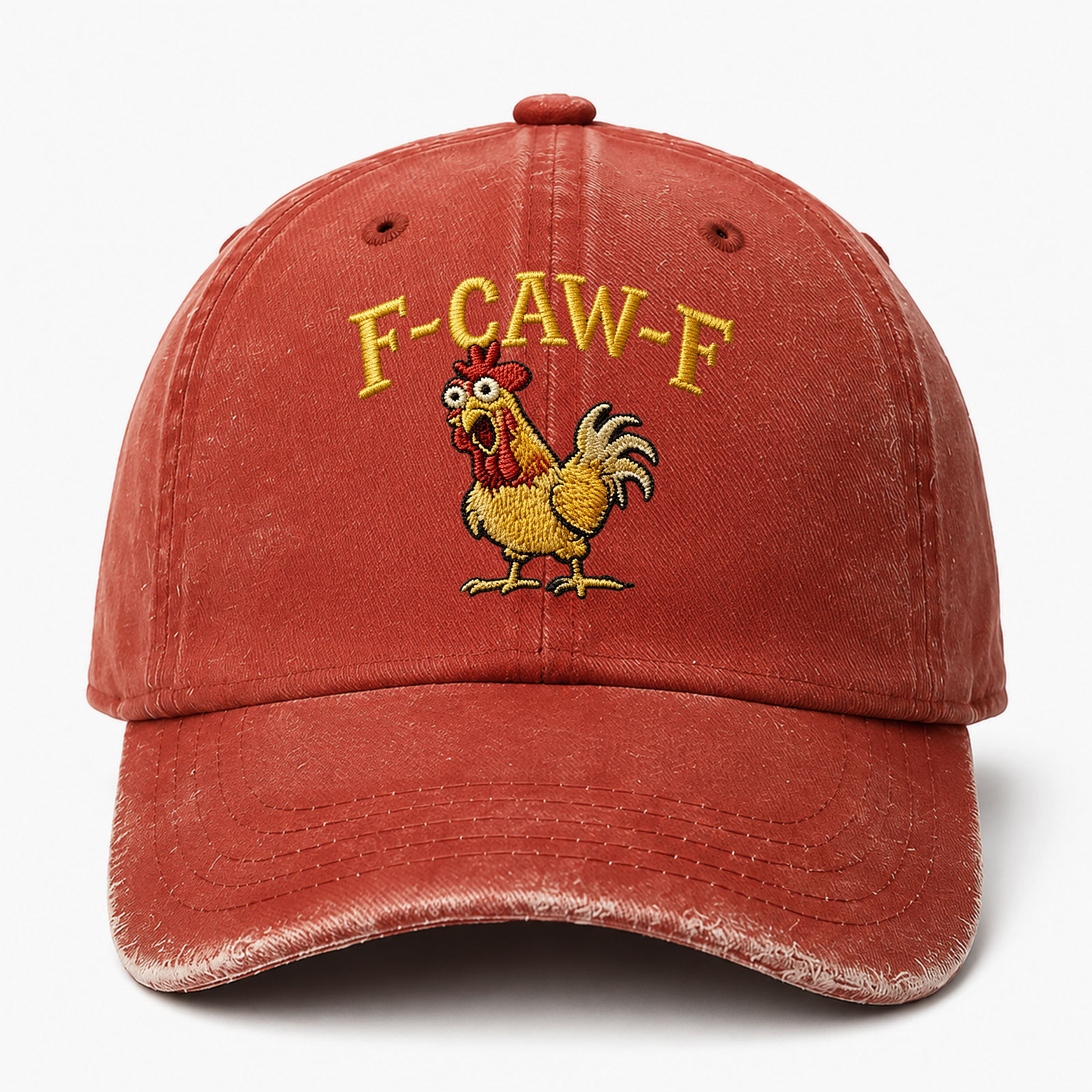 F CAW F Rooster Funny Embroidery Sarcastic Saying Embroidered hat