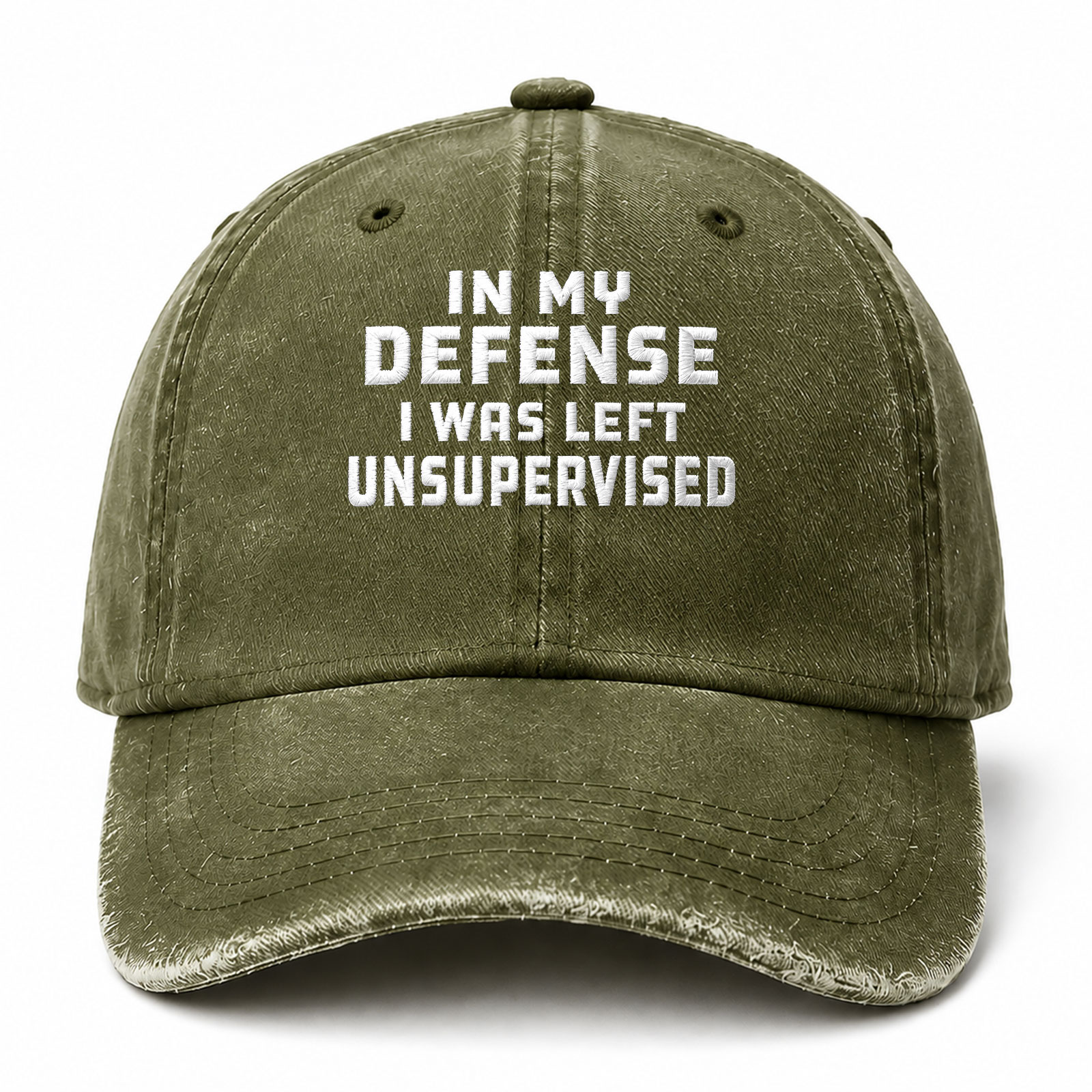 In My Defense I Was Left Unsupervised Sarcastic Saying Embroidered hat